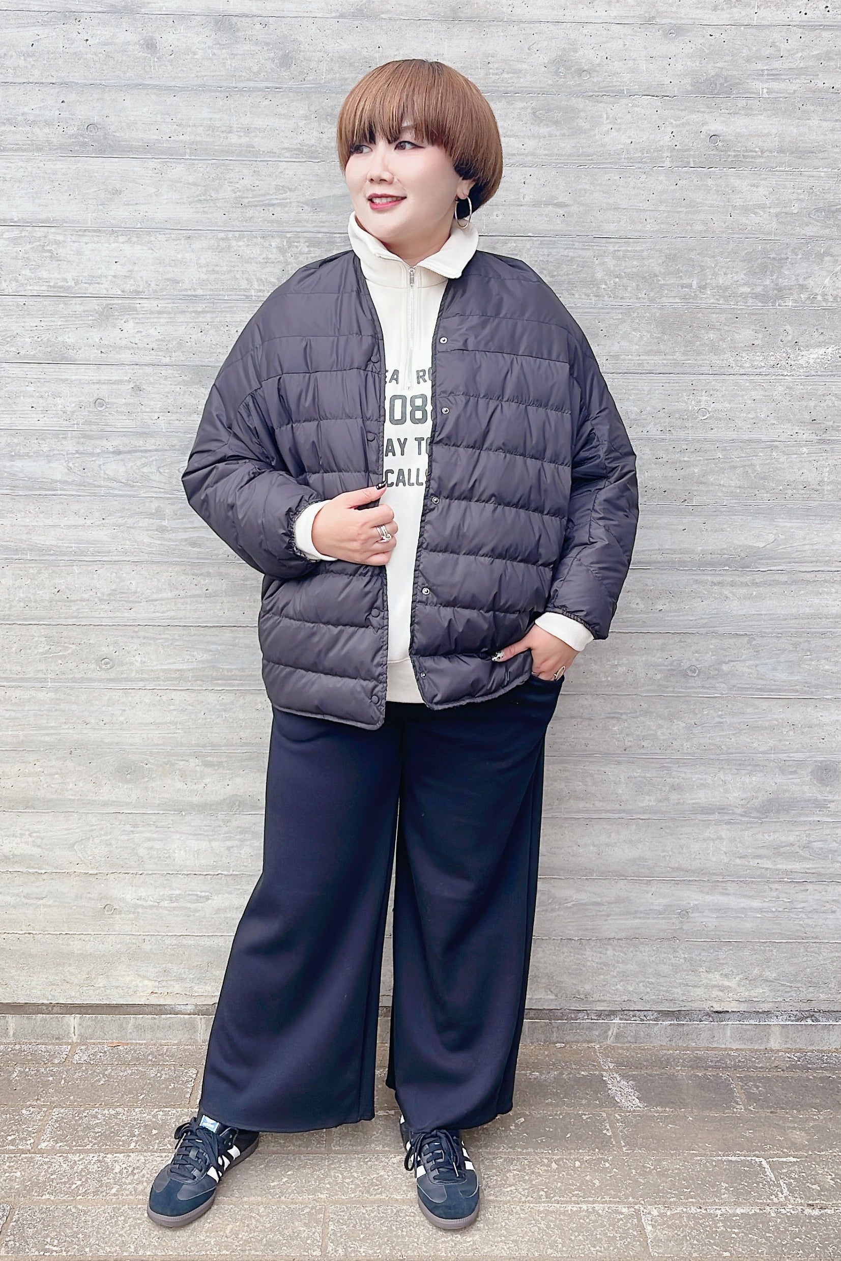 暖パン色別コーデ〈ブラック〉