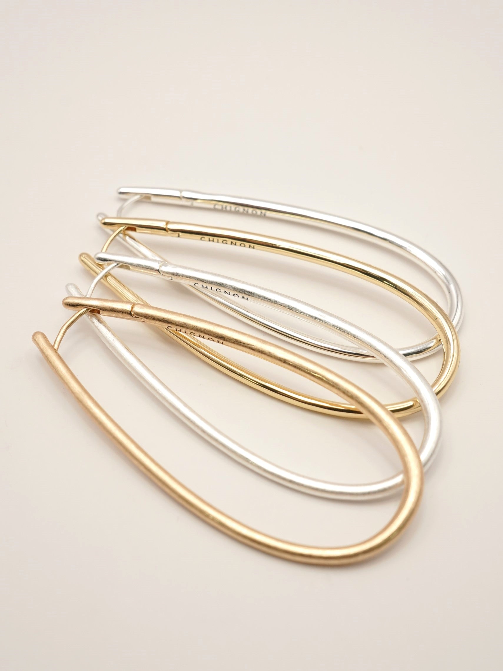 【CHIGNON】ドロップフープワンタッチピアス/0061-112SH