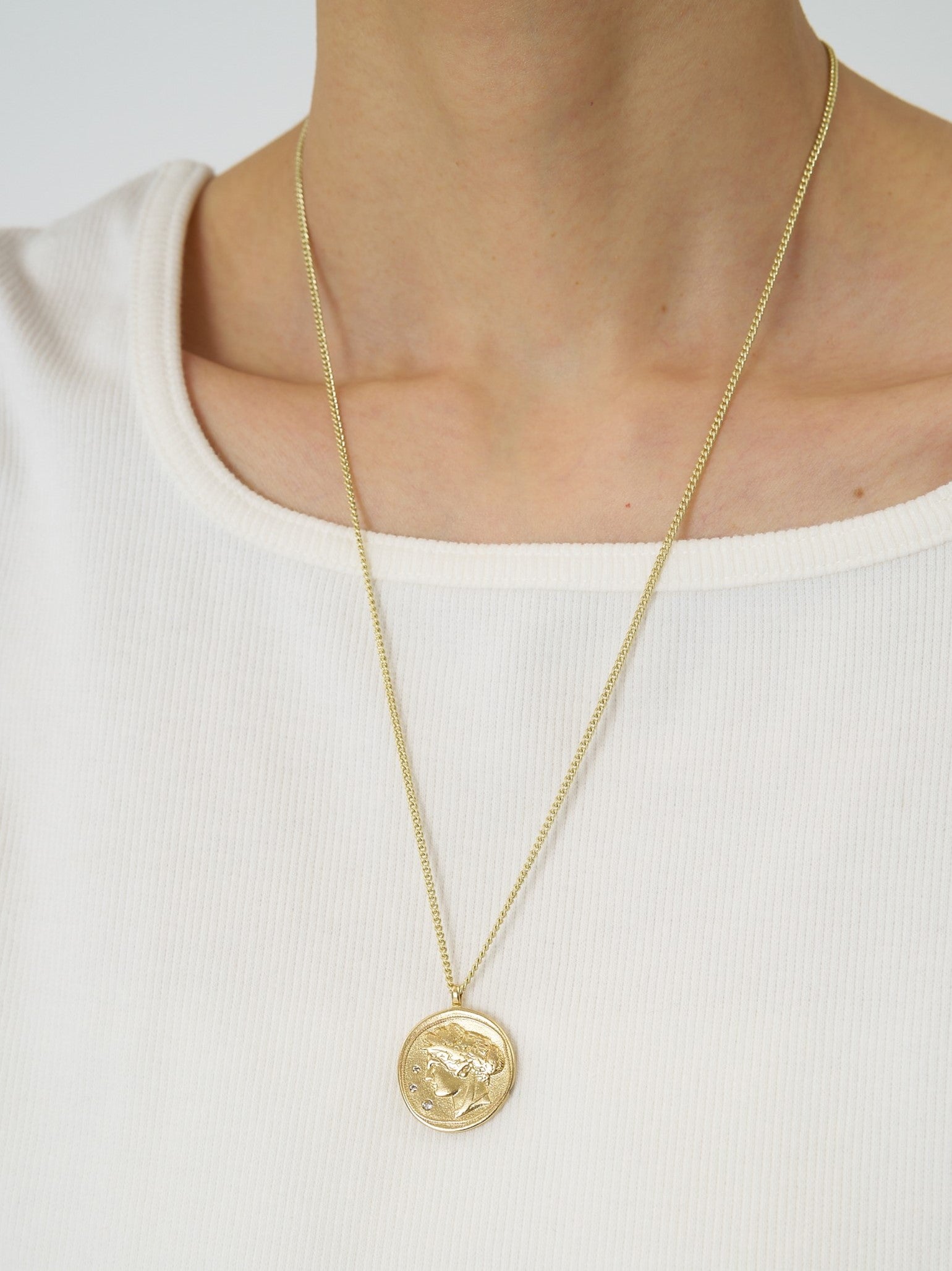 【CHIGNON】石入りコインネックレス/0061-118SH