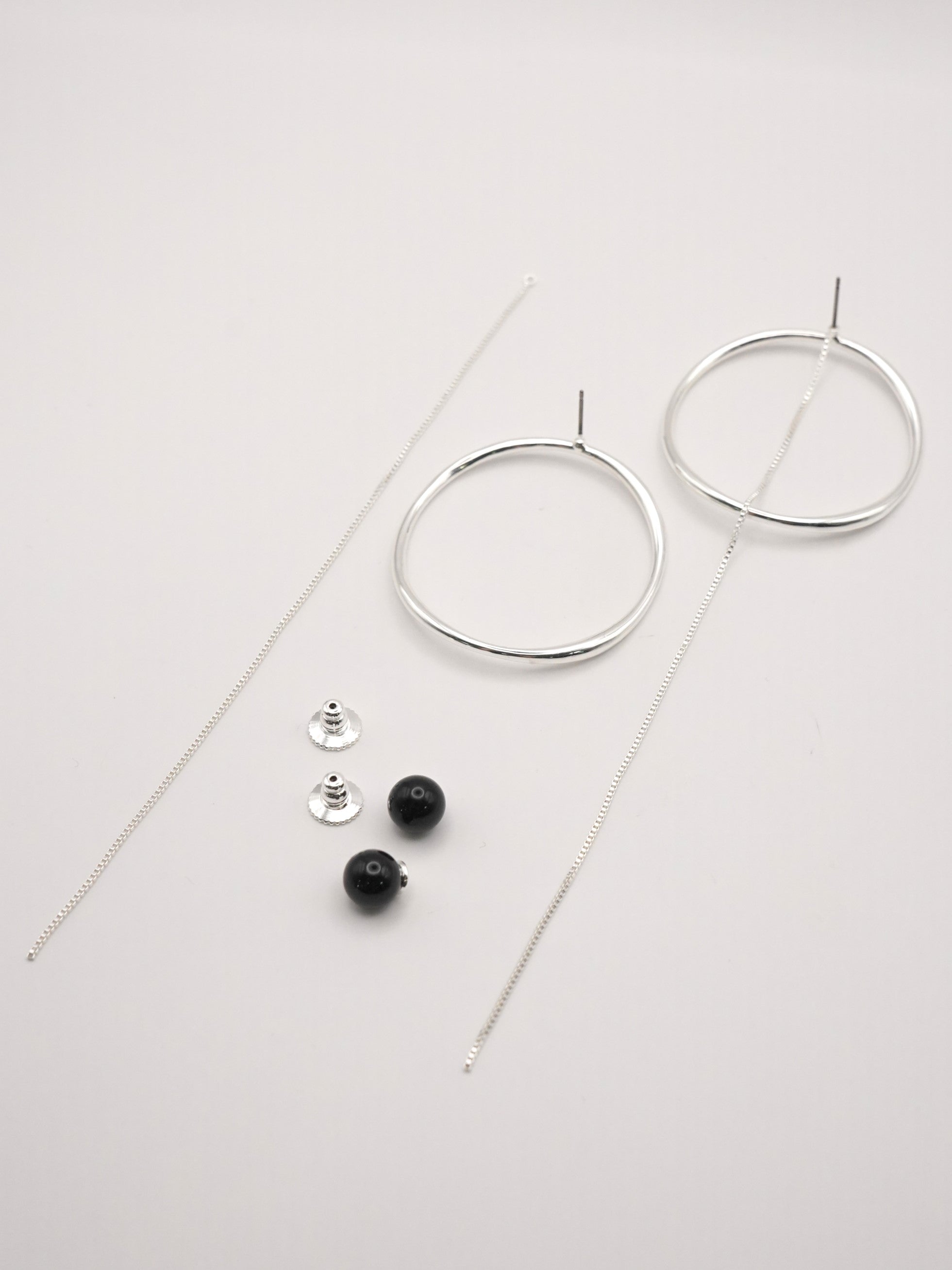 【CHIGNON】サークルフープオニキス3WAYピアス/0062-431SH
