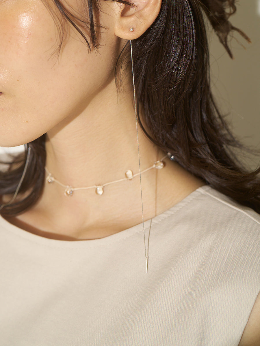 【CHIGNON】シルバー925ボックスチェーンアメリカンピアス/0062-434SH