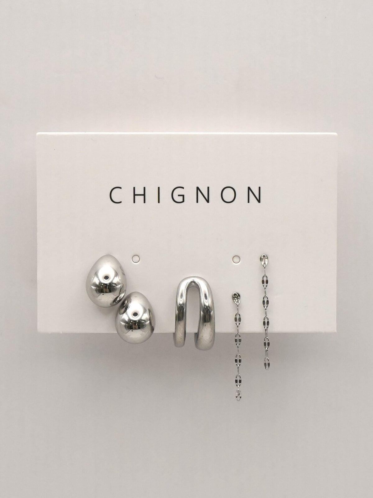 【CHIGNON】ステンレスピアス&イヤカフセット/0066-777SH