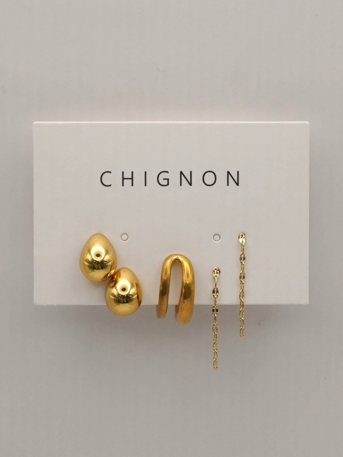 【CHIGNON】ステンレスピアス&イヤカフセット/0066-777SH