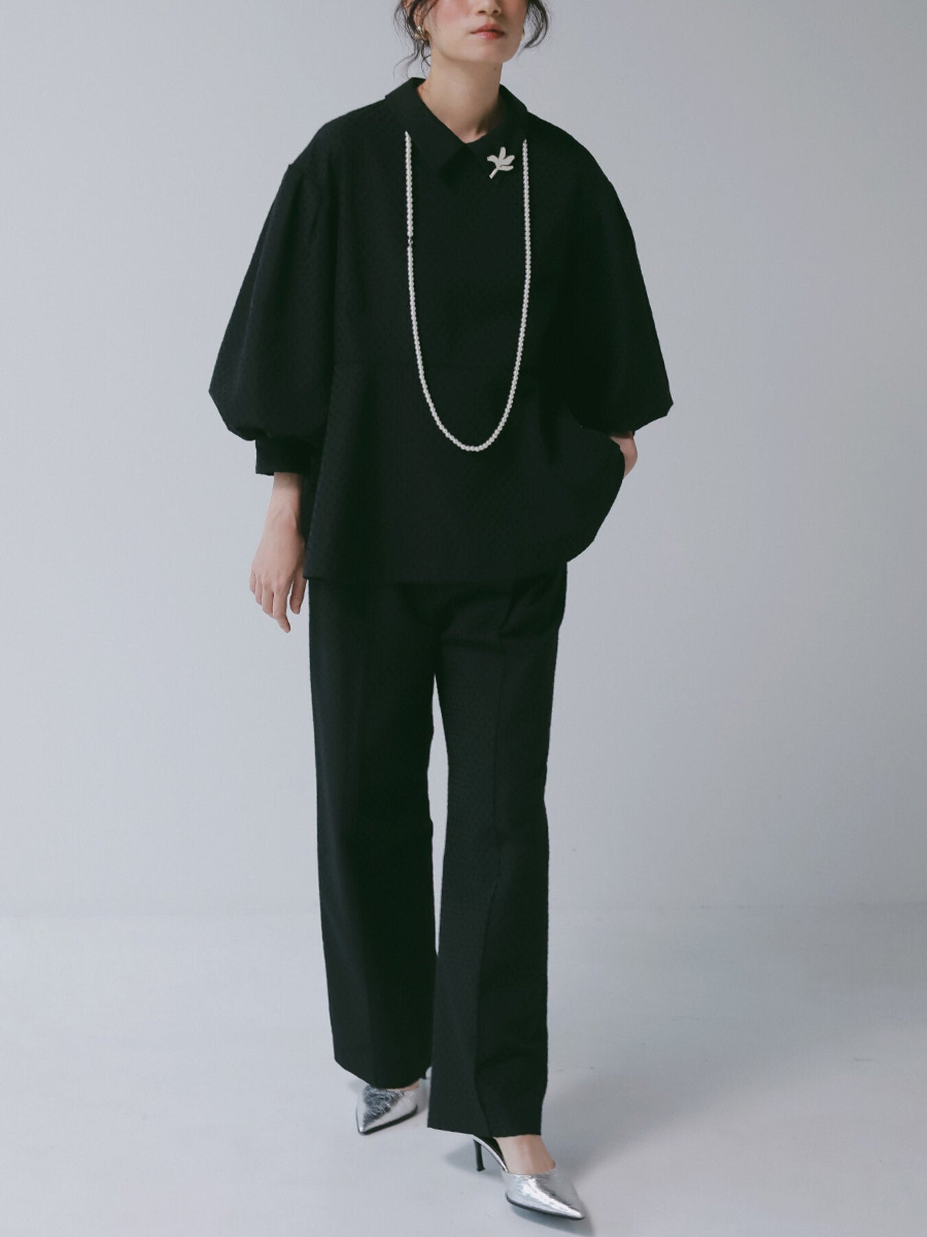 【CHIGNON】リーフエポブローチ&ネックレス/0066-785SH