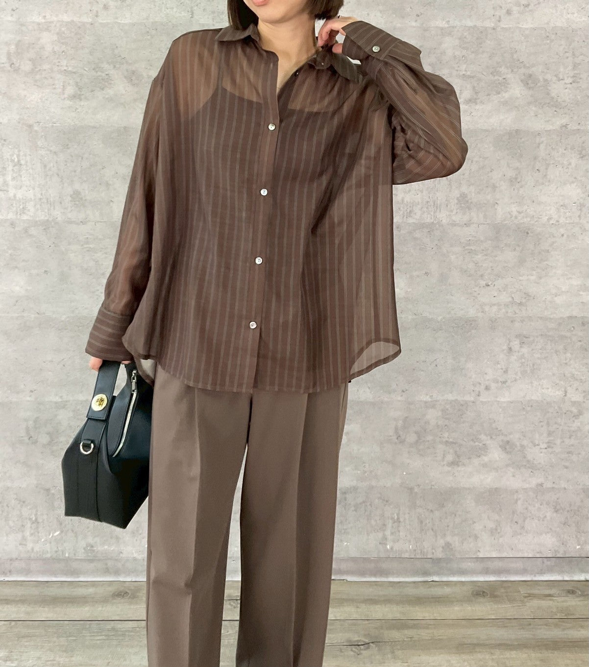 【Anna Kerry】シアーストライプシャツ/56253701