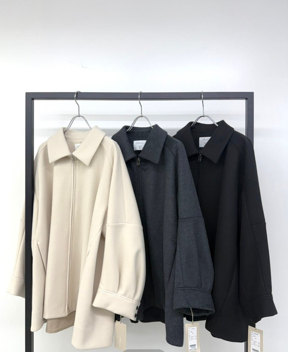 cafune】メルトンジャージタックスリーブジャケット/545405