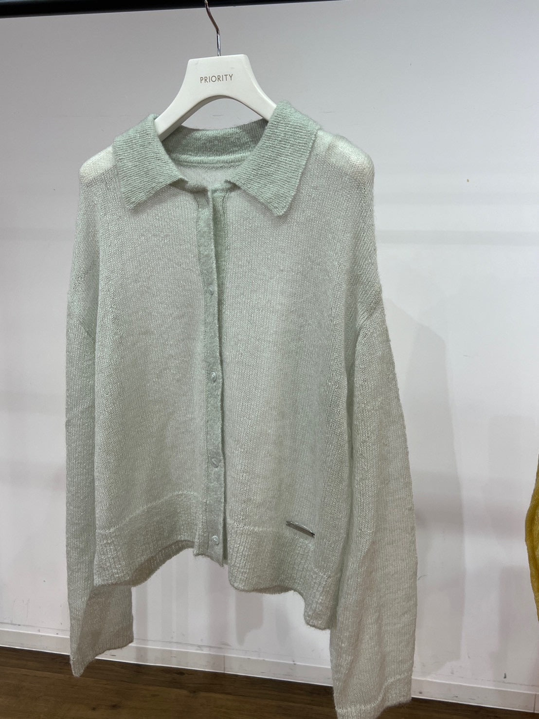 【PRIORITY】キッドモヘア衿付カーディガン/P66116KR