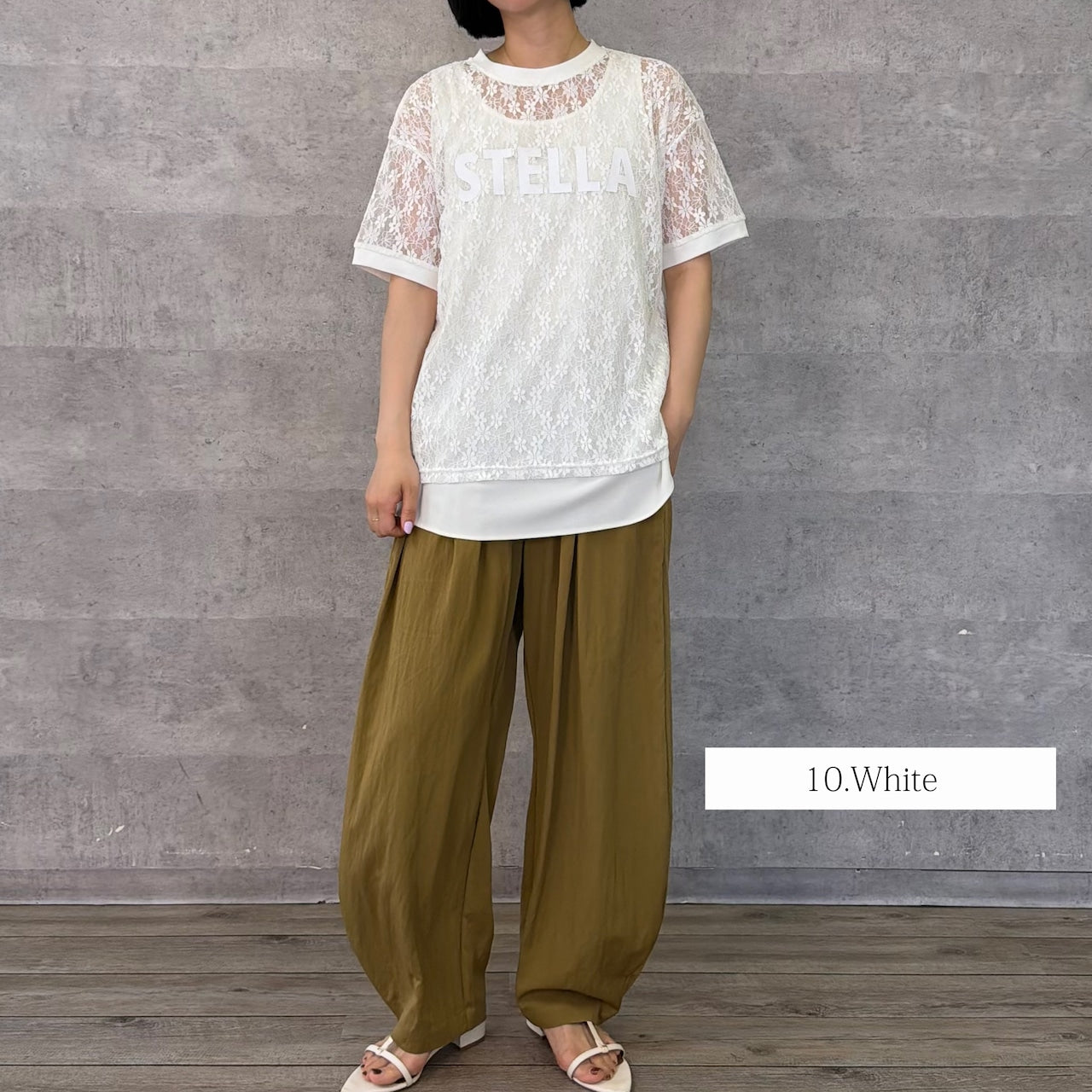 【Anna Kerry】レースプリントTシャツ/85262905