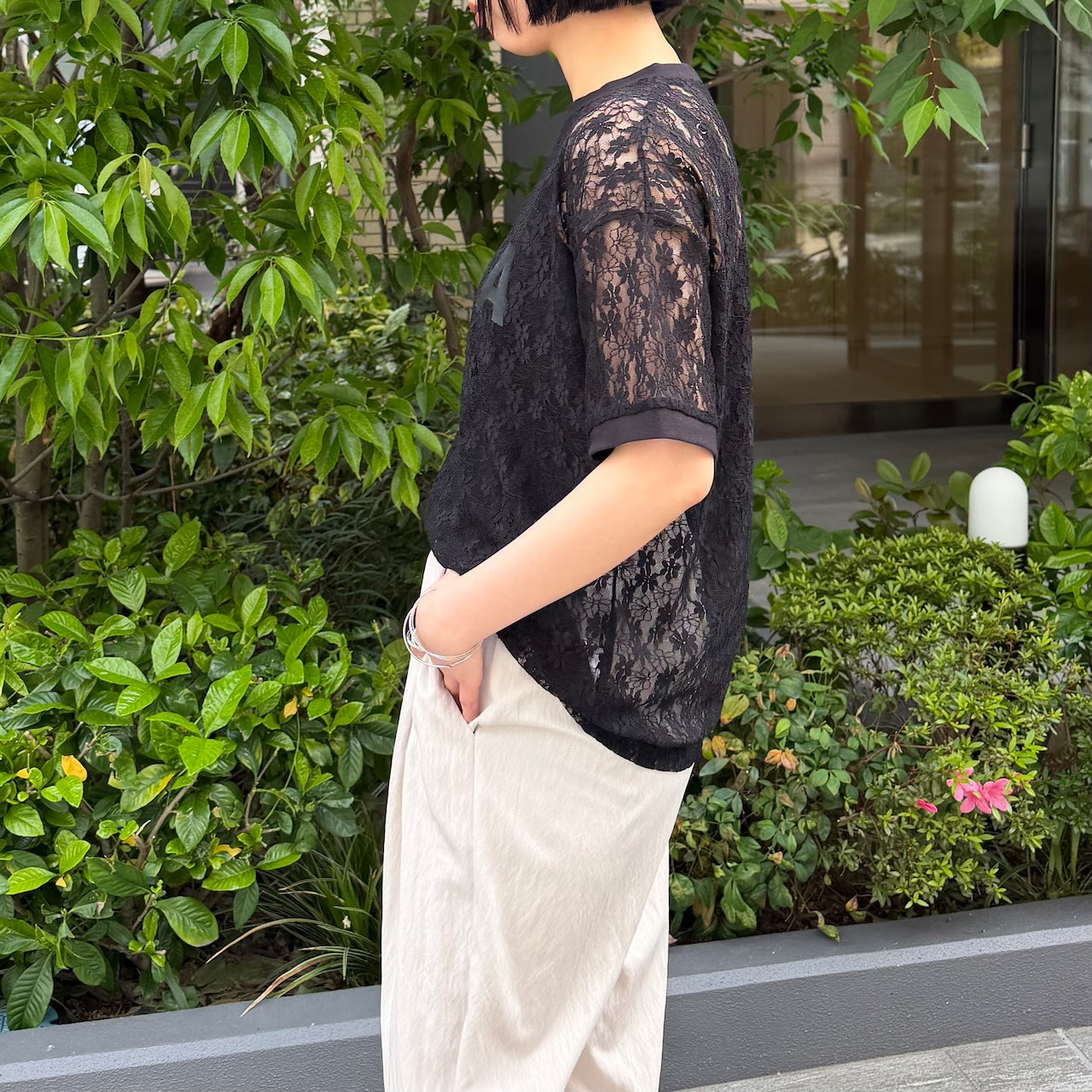 【Anna Kerry】レースプリントTシャツ/85262905