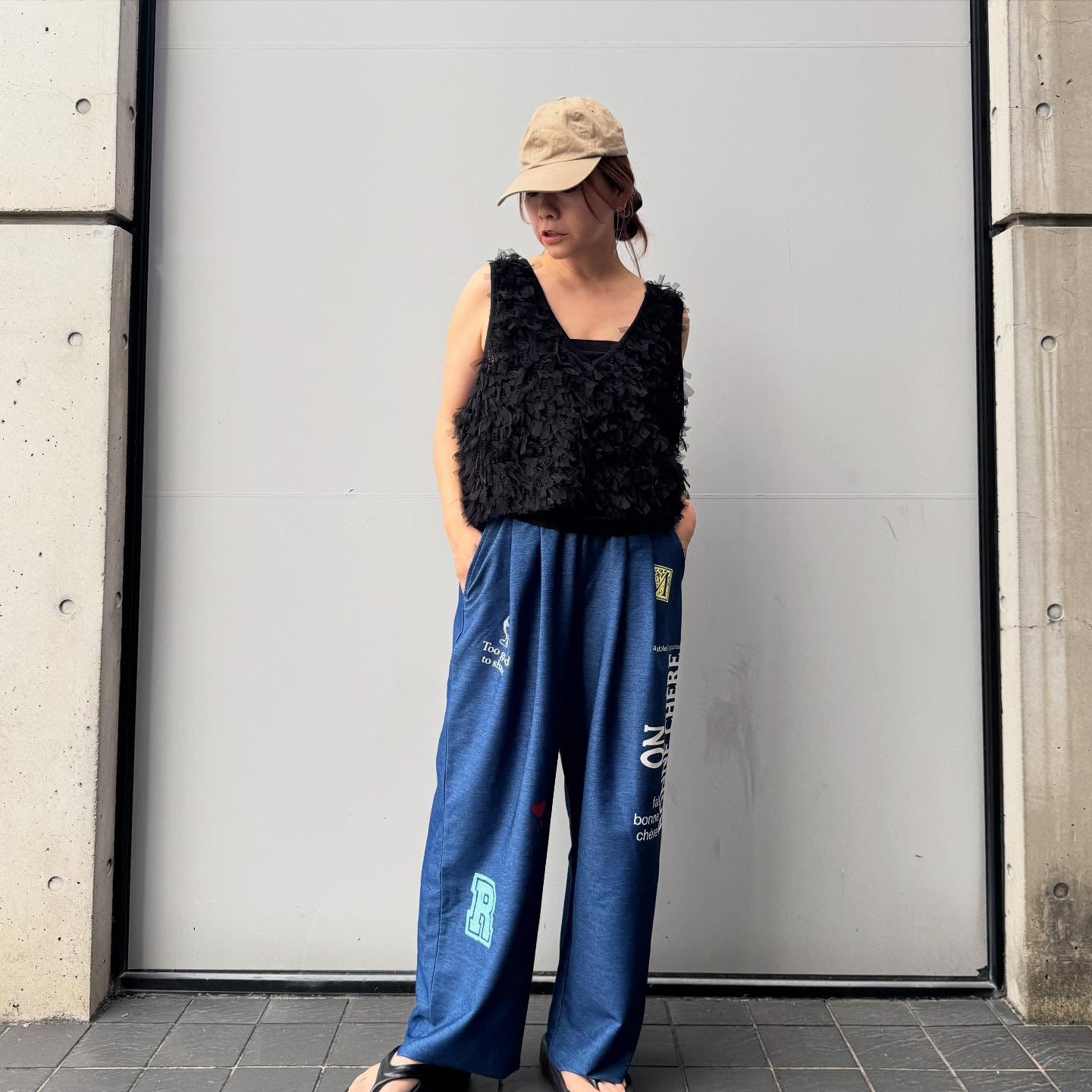 【QTUME】チュチュフリンジ2wayニットコンビベスト/612-25704