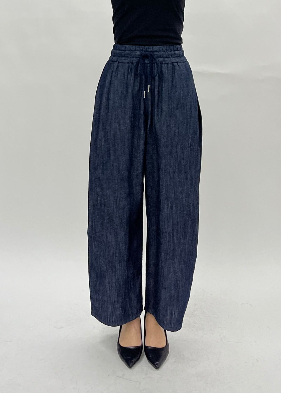 【PASSIONE】麻混サイドタックデニムパンツ/26610