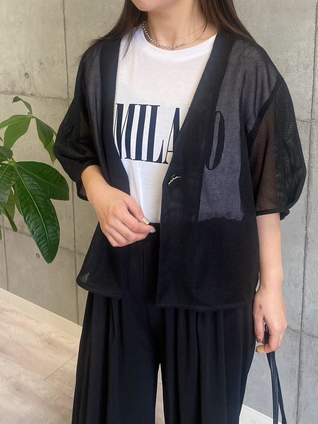 【ROSIEE】ソフトな風合いフロッキープリントTシャツ/R733207