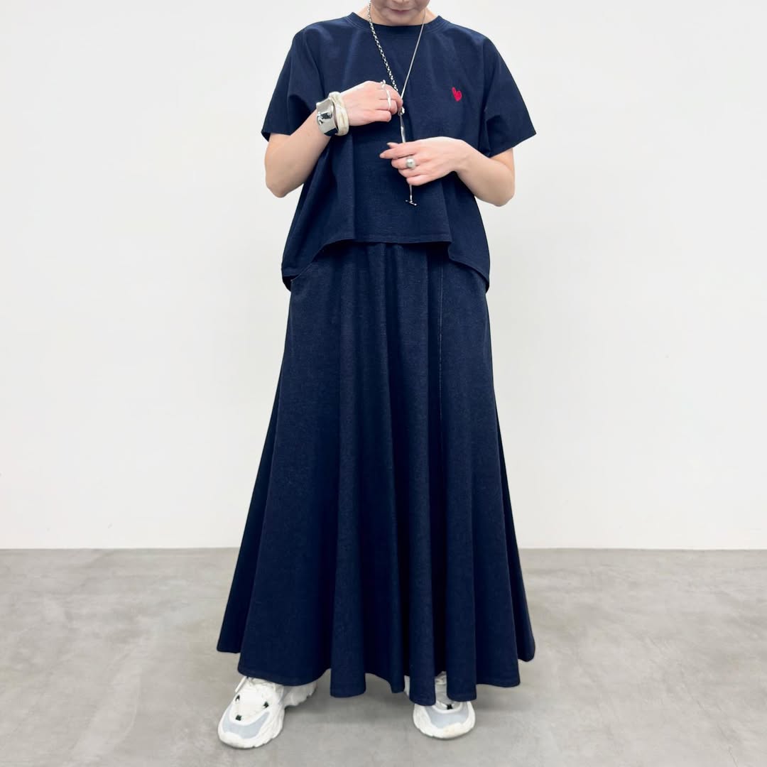 【NUS】スウェットデニムフレアスカート/552-36510