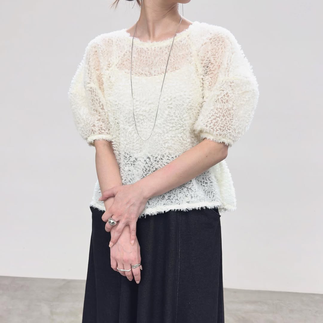 【NUS】UZUMAKIチュールランタンスリーブブラウス/550-35526