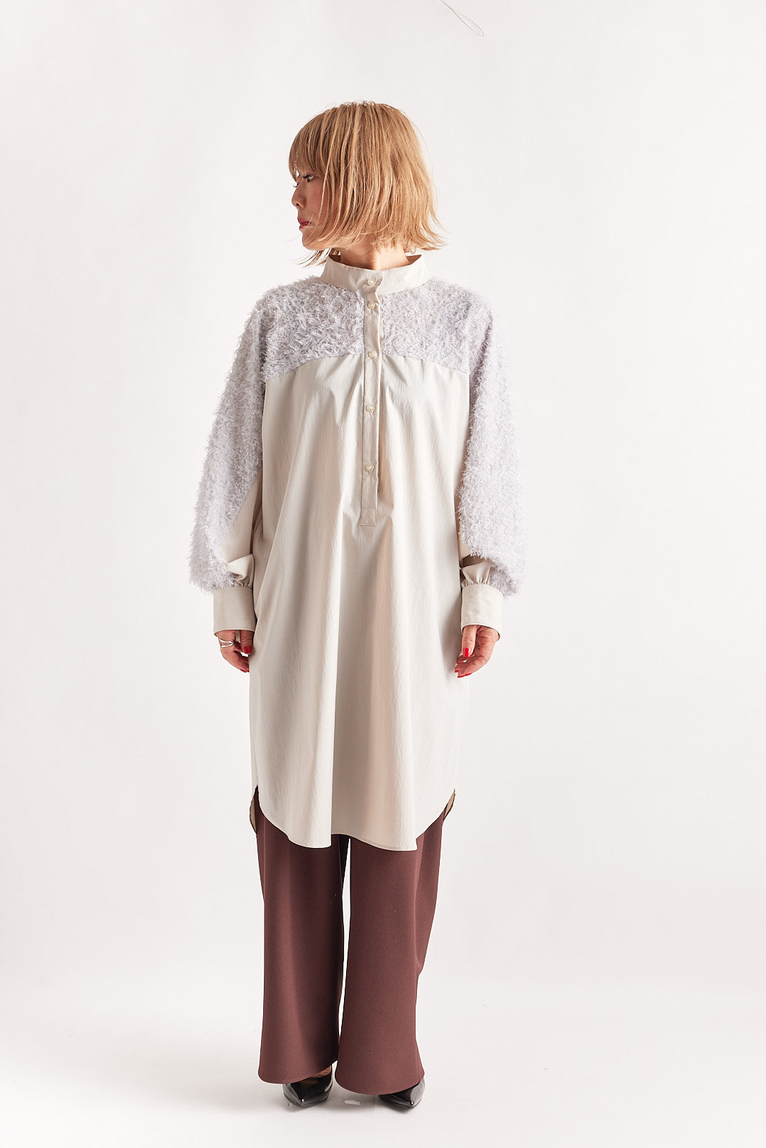 【STELLA CIFFON】シアーカットジャガードタイプライタードレス/ST1-26603