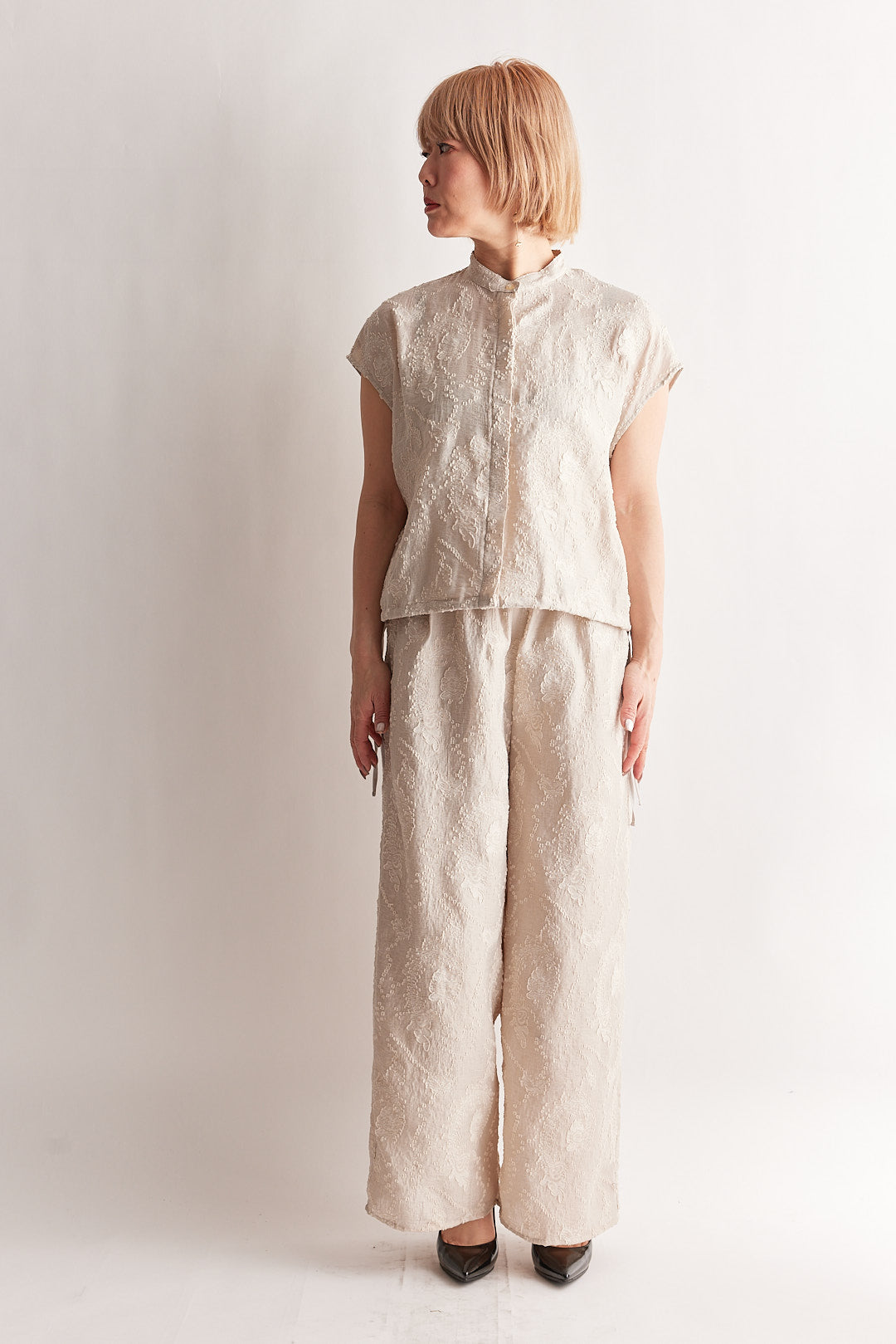 【STELLA CIFFON】ペイズリーカットジャガードトップ/ST2-26407