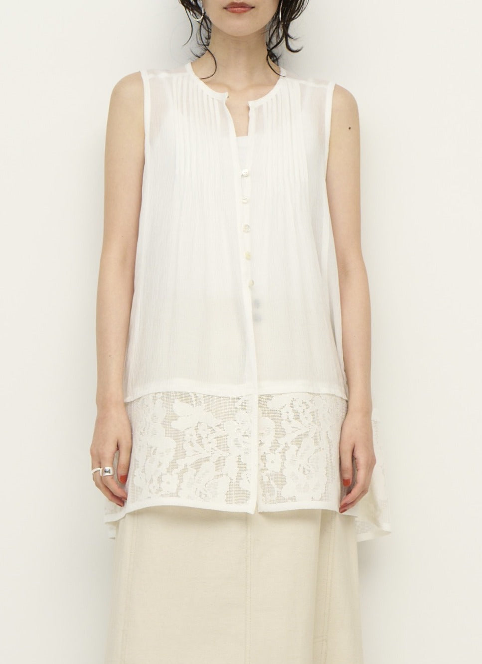 【CHIGNON】シアーメッシュ×レースチュニックブラウス/1262-306KK