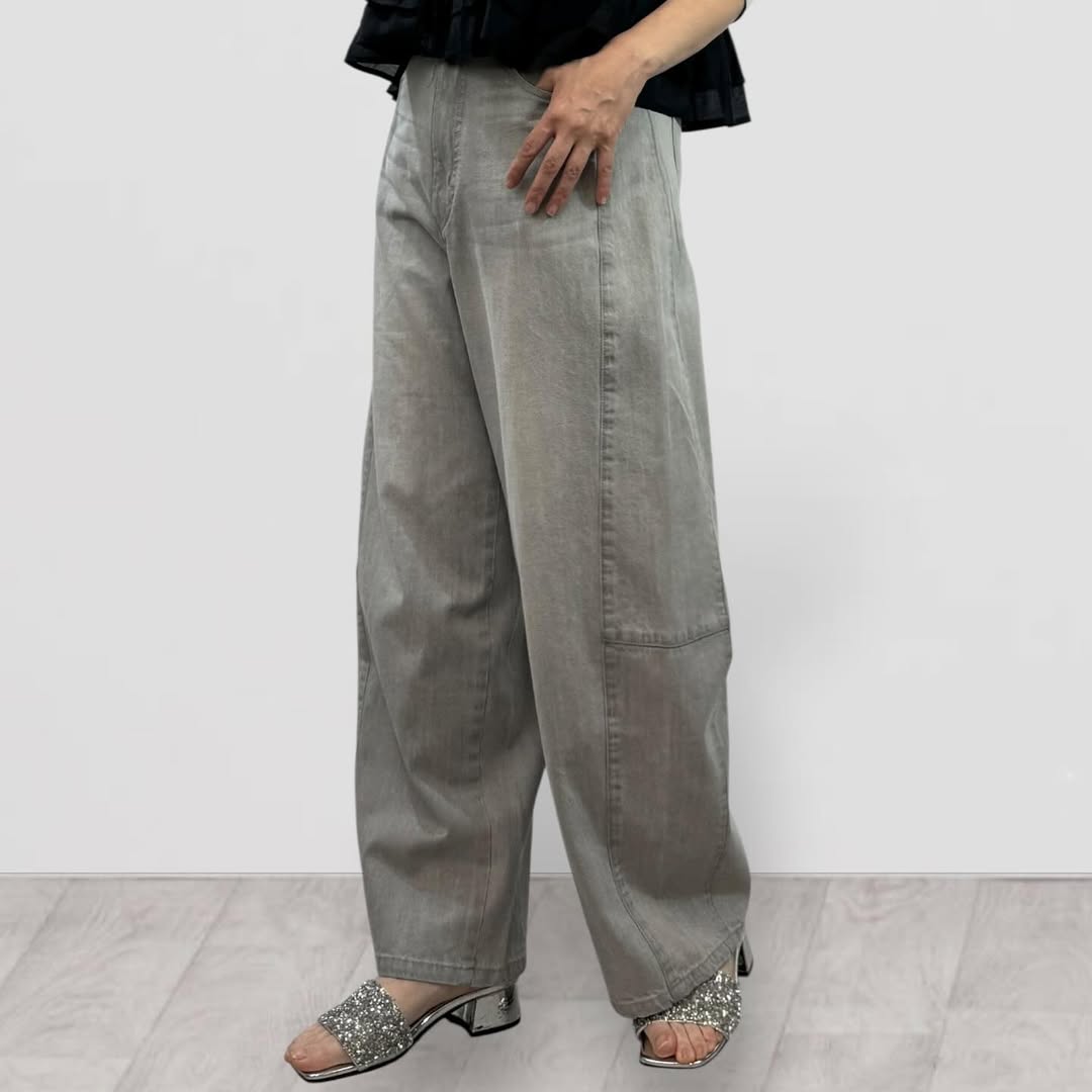 【QTUME】8onzデニムバレルレッグパンツ/612-26002