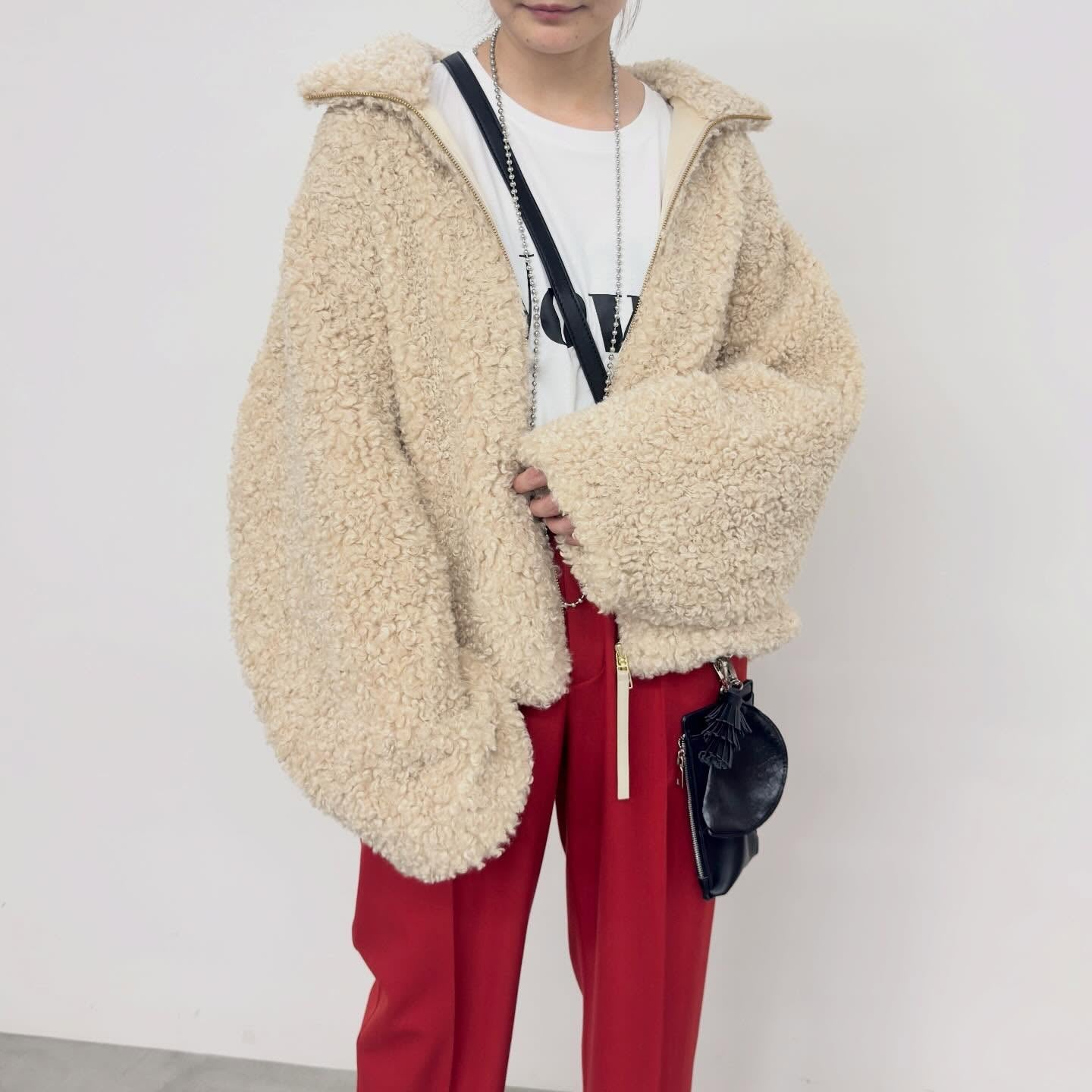 【NUS】ファインカールボアスタンドカラーブルゾン/662-34506