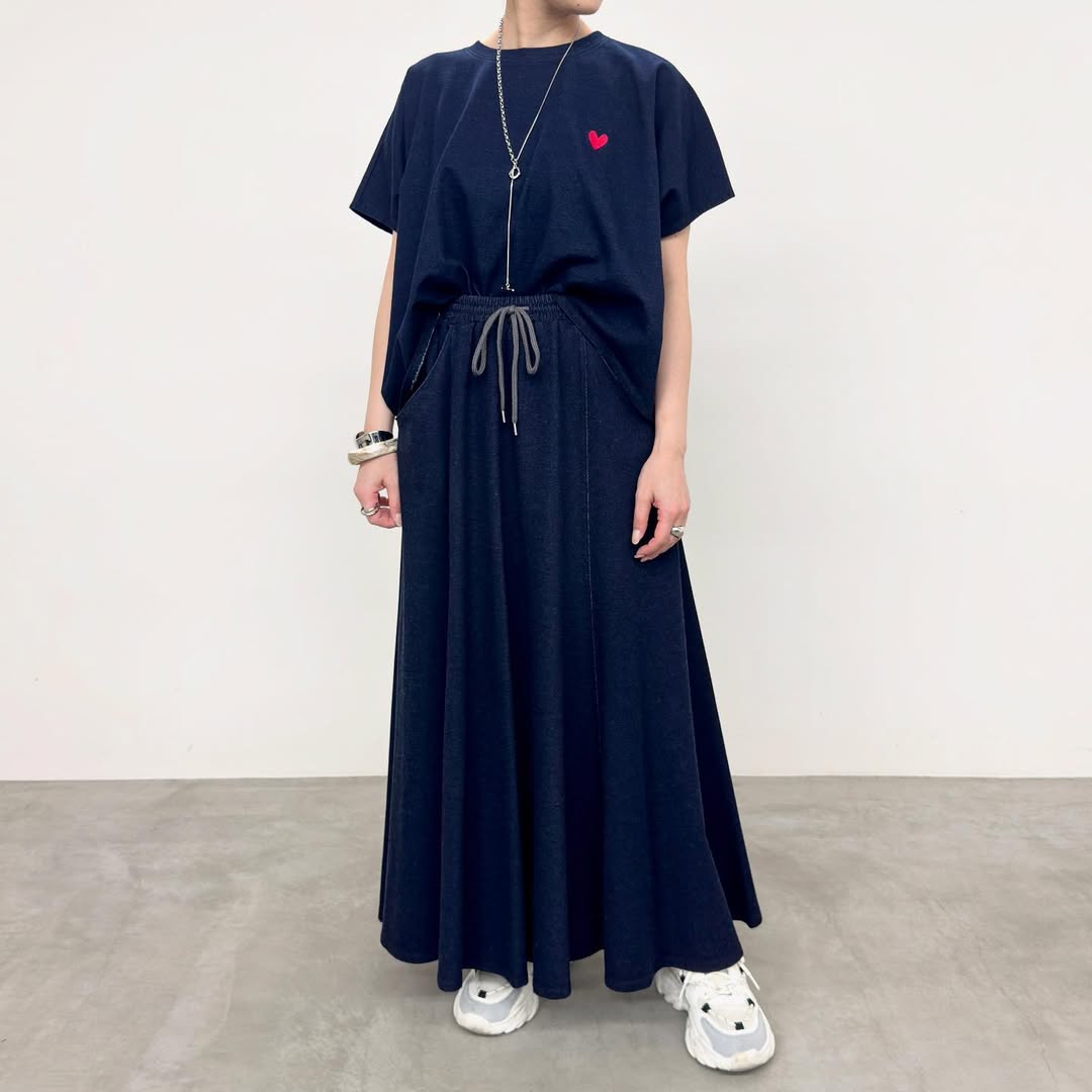 【NUS】スウェットデニムフレアスカート/552-36510