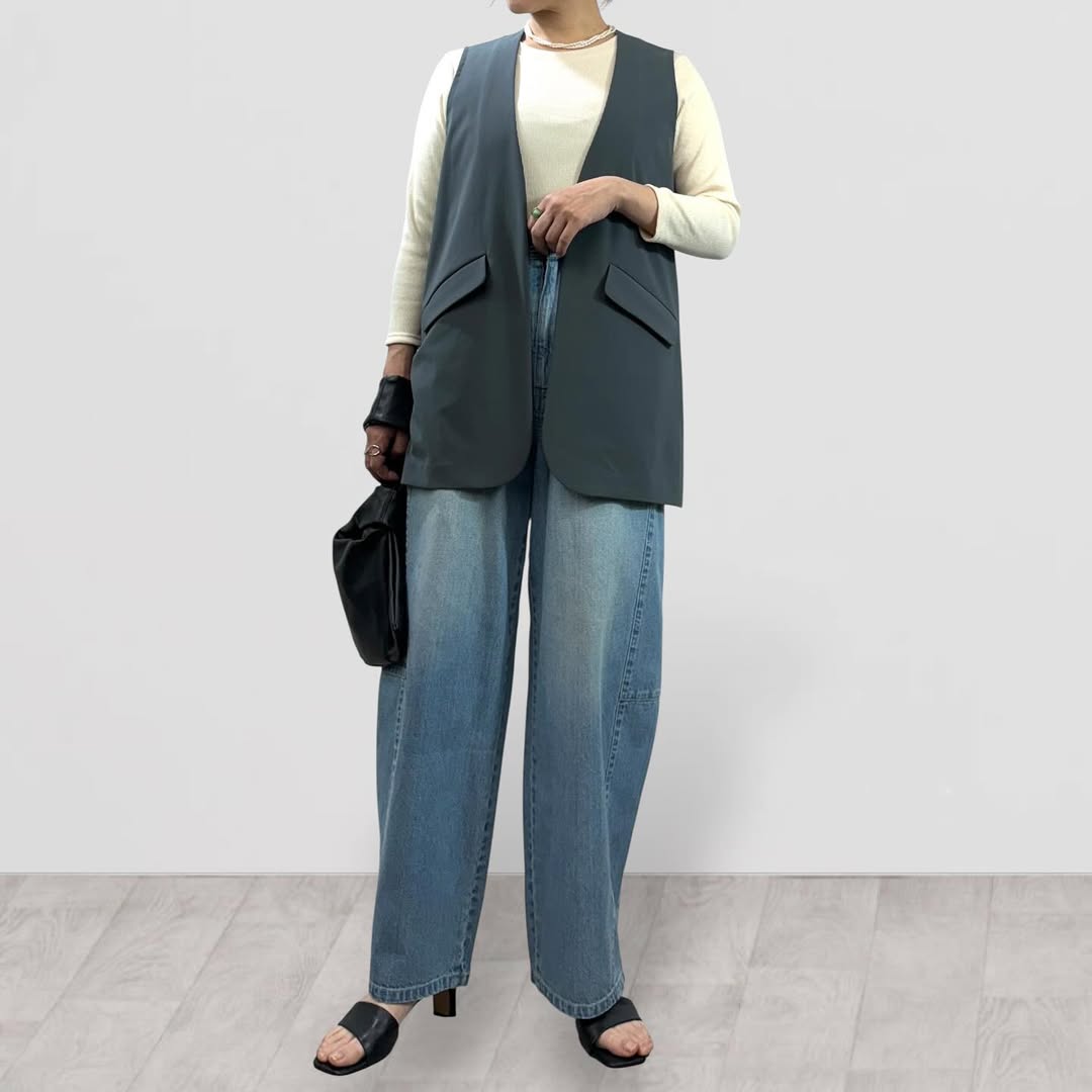 【QTUME】8onzデニムバレルレッグパンツ/612-26002