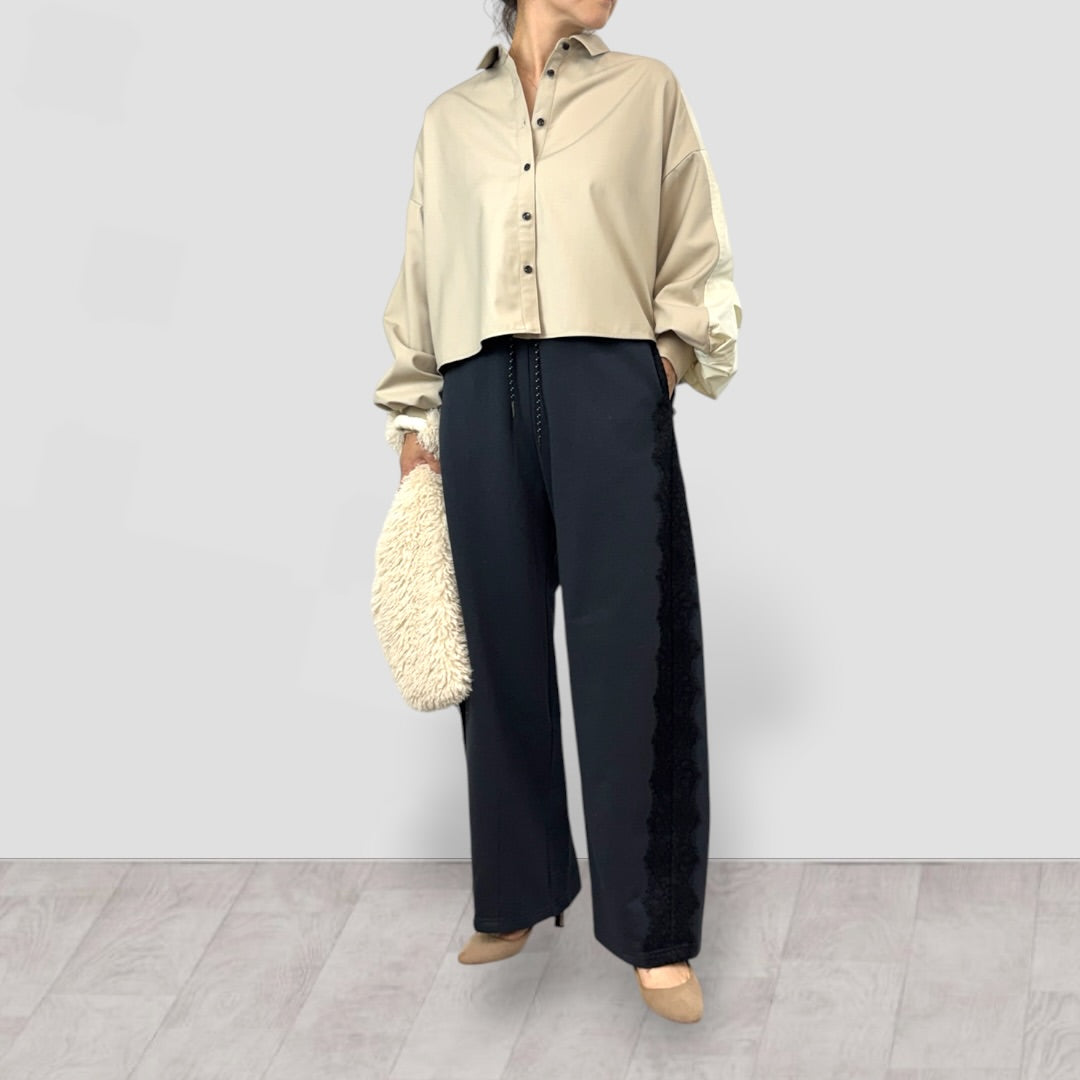 【QTUME】レースラインバレルスウェットパンツ/652-26534