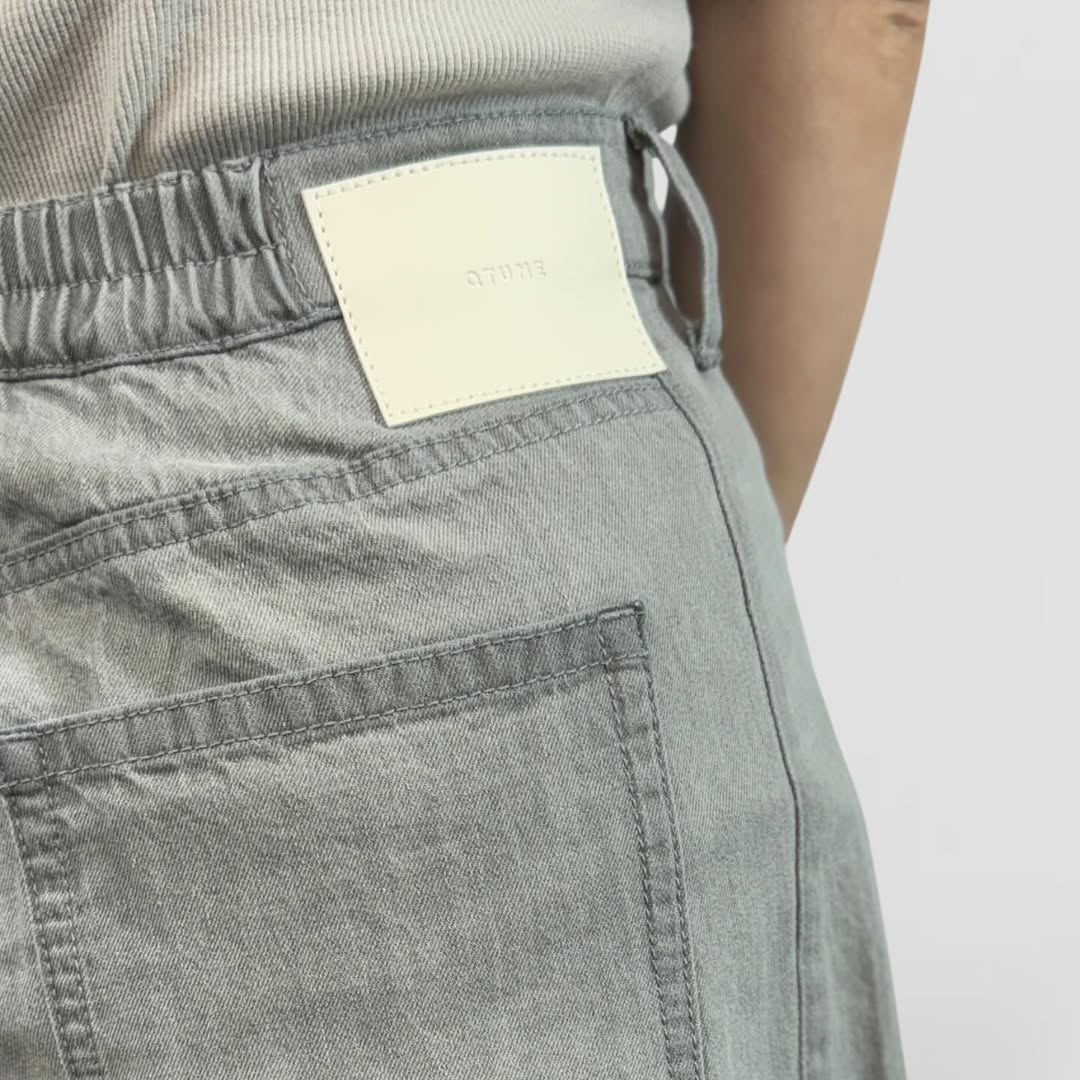 【QTUME】8onzデニムバレルレッグパンツ/612-26002