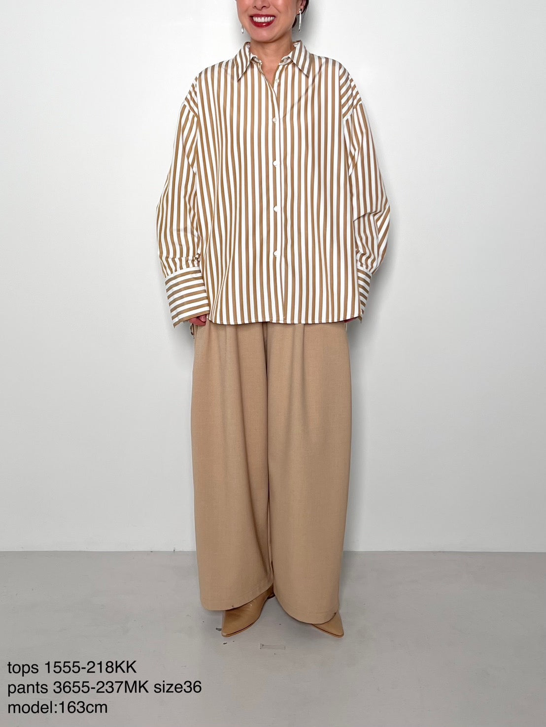 【CHIGNON】2WAYストライププリントシャツ/1555-218KK