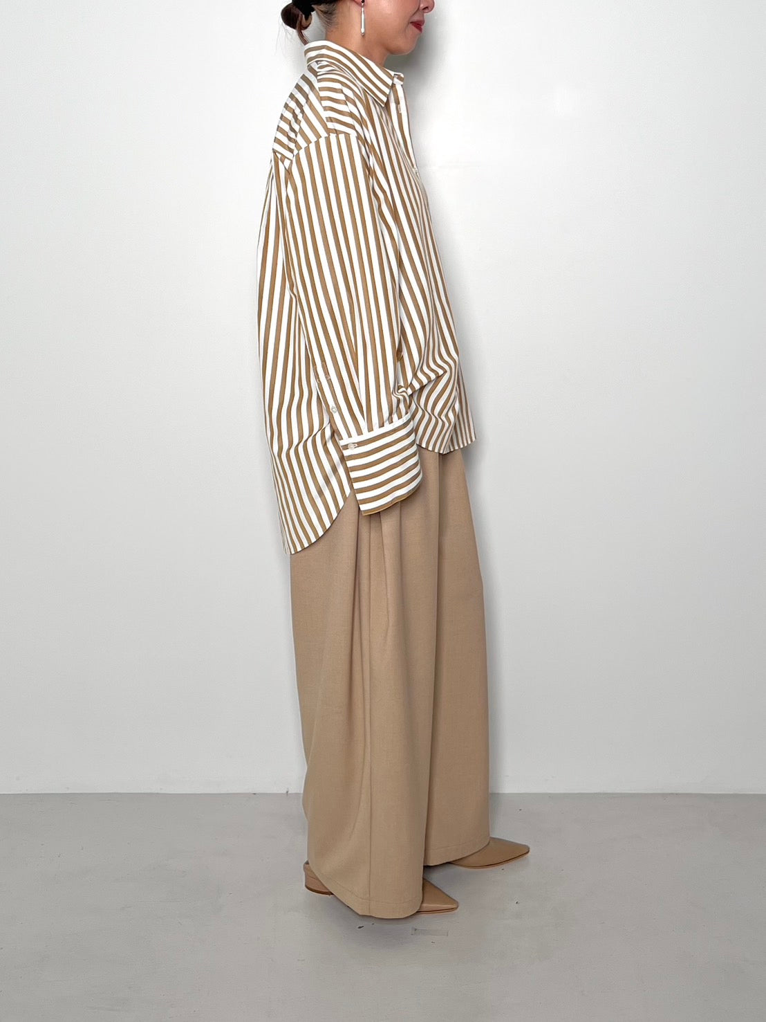 【CHIGNON】2WAYストライププリントシャツ/1555-218KK