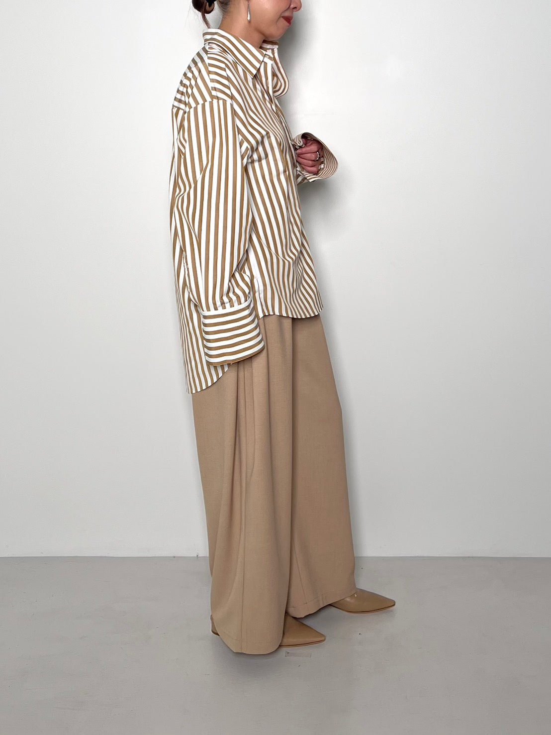 【CHIGNON】2WAYストライププリントシャツ/1555-218KK