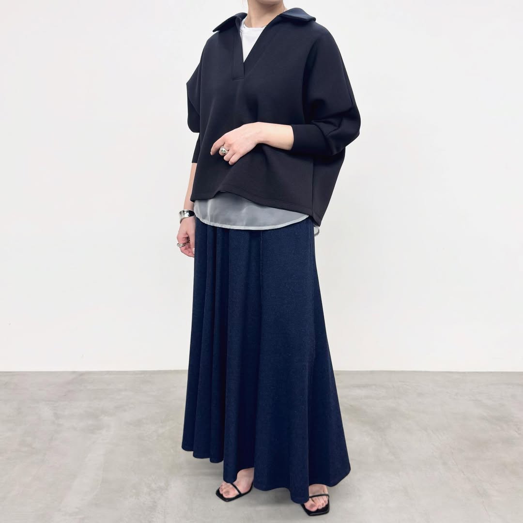 【NUS】スウェットデニムフレアスカート/552-36510