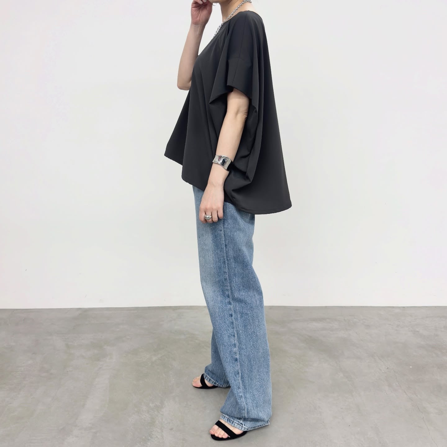【NUS】ズル美ジョーゼットドロストデザイントップス/650-35507