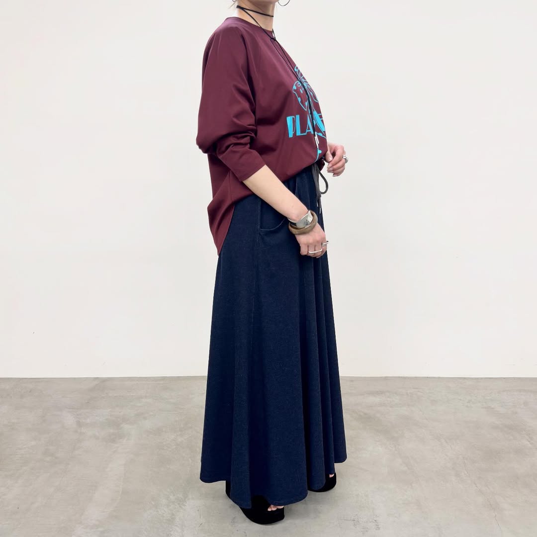 【NUS】スウェットデニムフレアスカート/552-36510