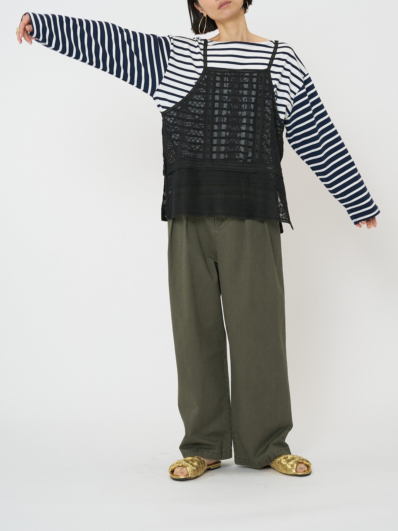 【CHIGNON】パッチワークレースキャミソール/1861-050BZ