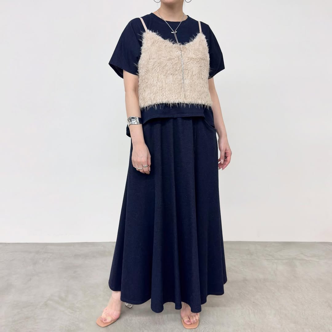 【NUS】スウェットデニムフレアスカート/552-36510