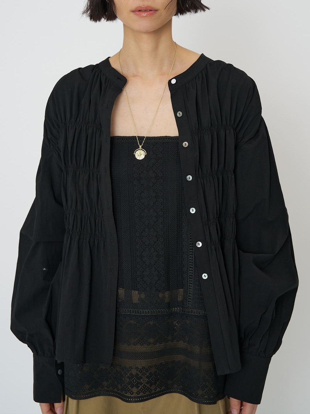 【CHIGNON】コットンシャーリングブラウス/1961-013KK