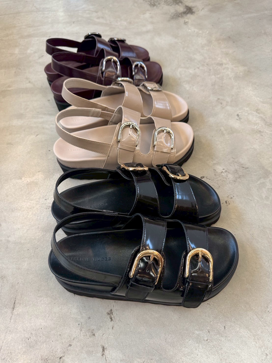 【ATELIER BRUGGE】Wバックルバックベルトサンダル/26ISM-08