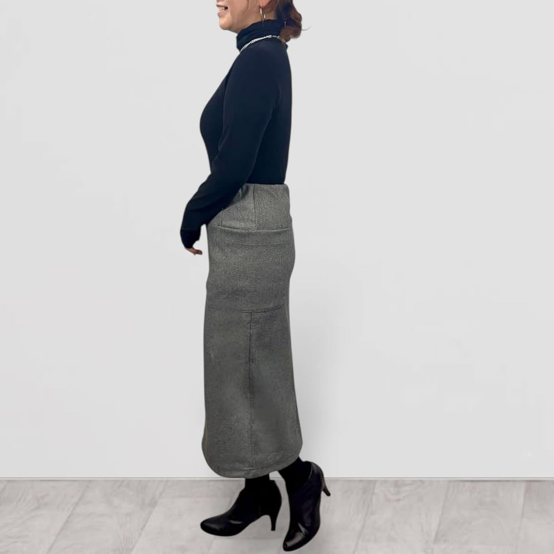 【QTUME】Activejerseyホームスパンビッグポケットペンシルスカート/552-26546