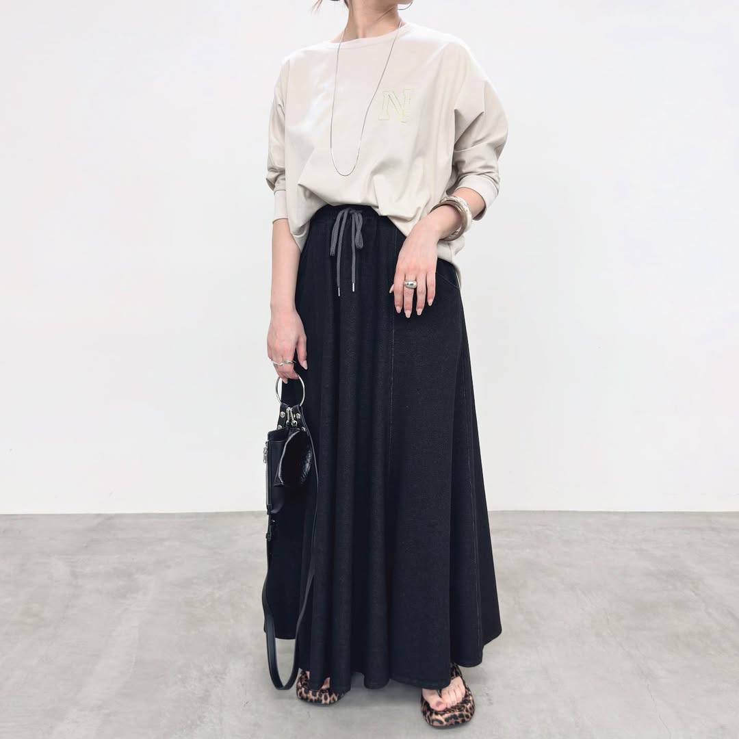 【NUS】スウェットデニムフレアスカート/552-36510