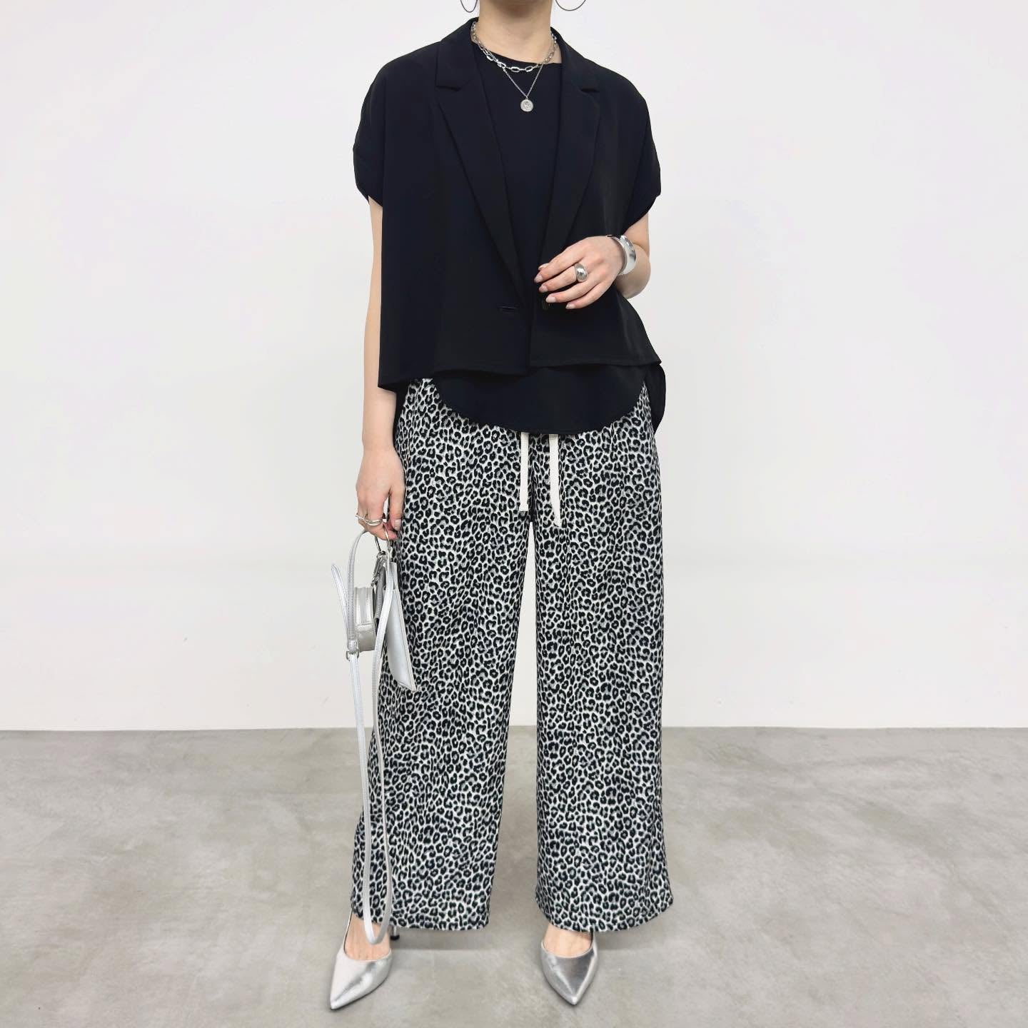 【NUS】レオパード柄イージーワイドパンツ/612-36029