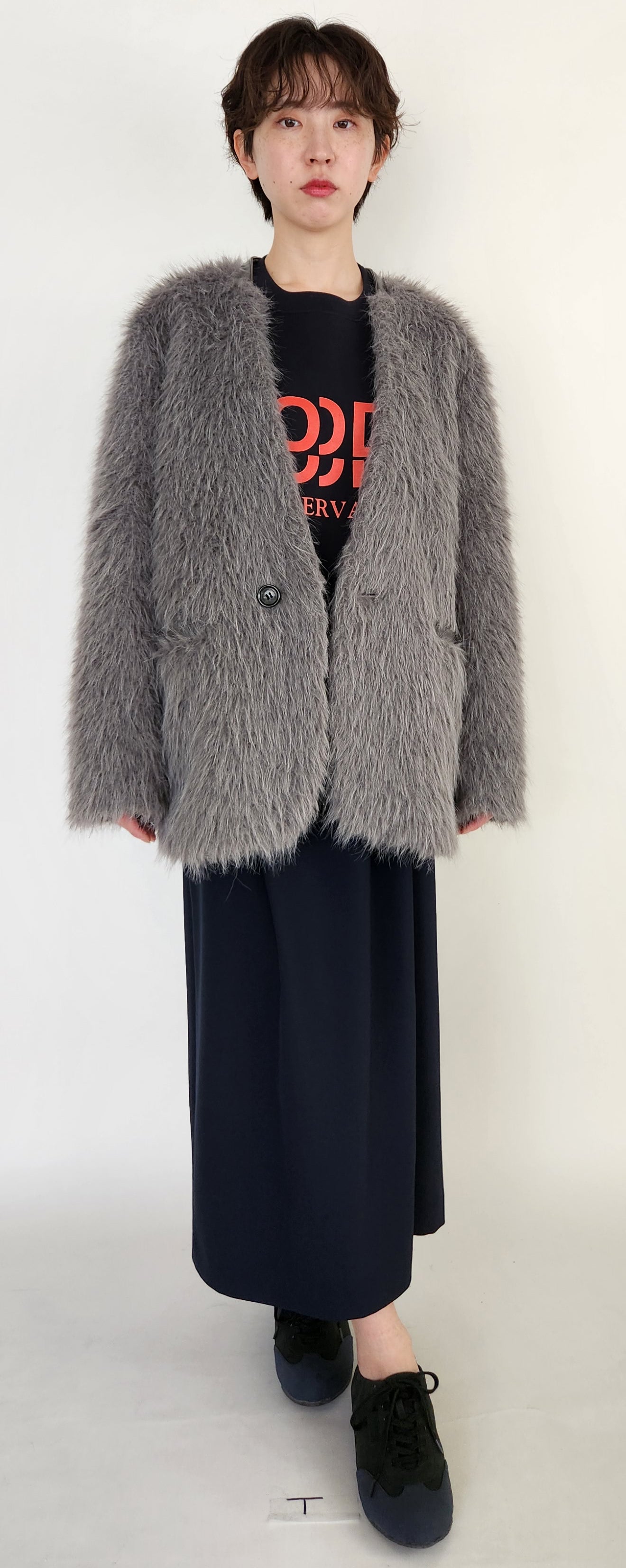 【Ordinary】シャギーカラーレスオーバージャケット/BO25-202J