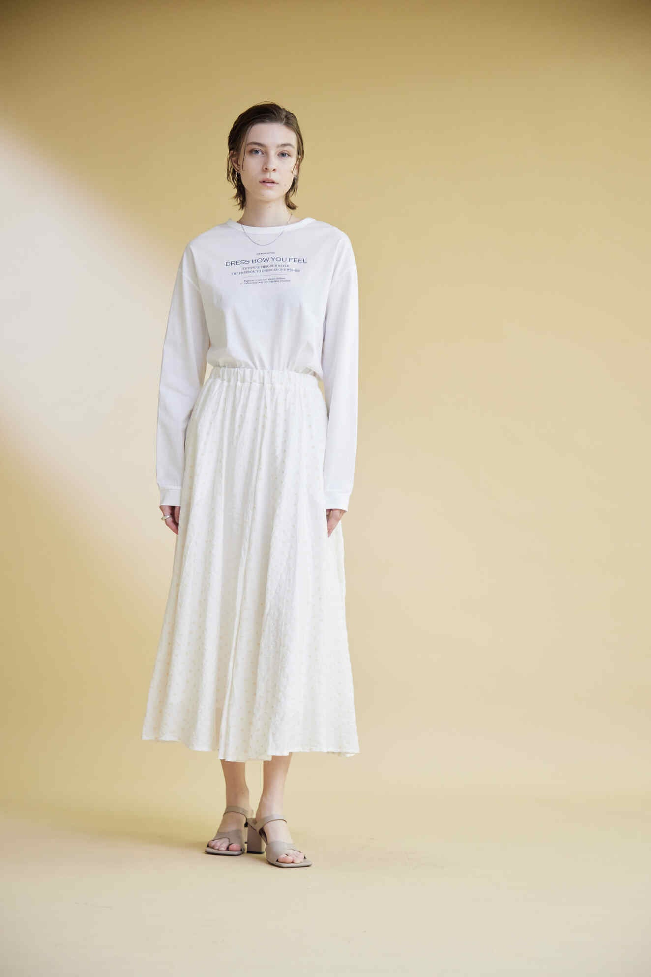 【SUGAR ROSE】ドット風刺繡フレアスカート/246031