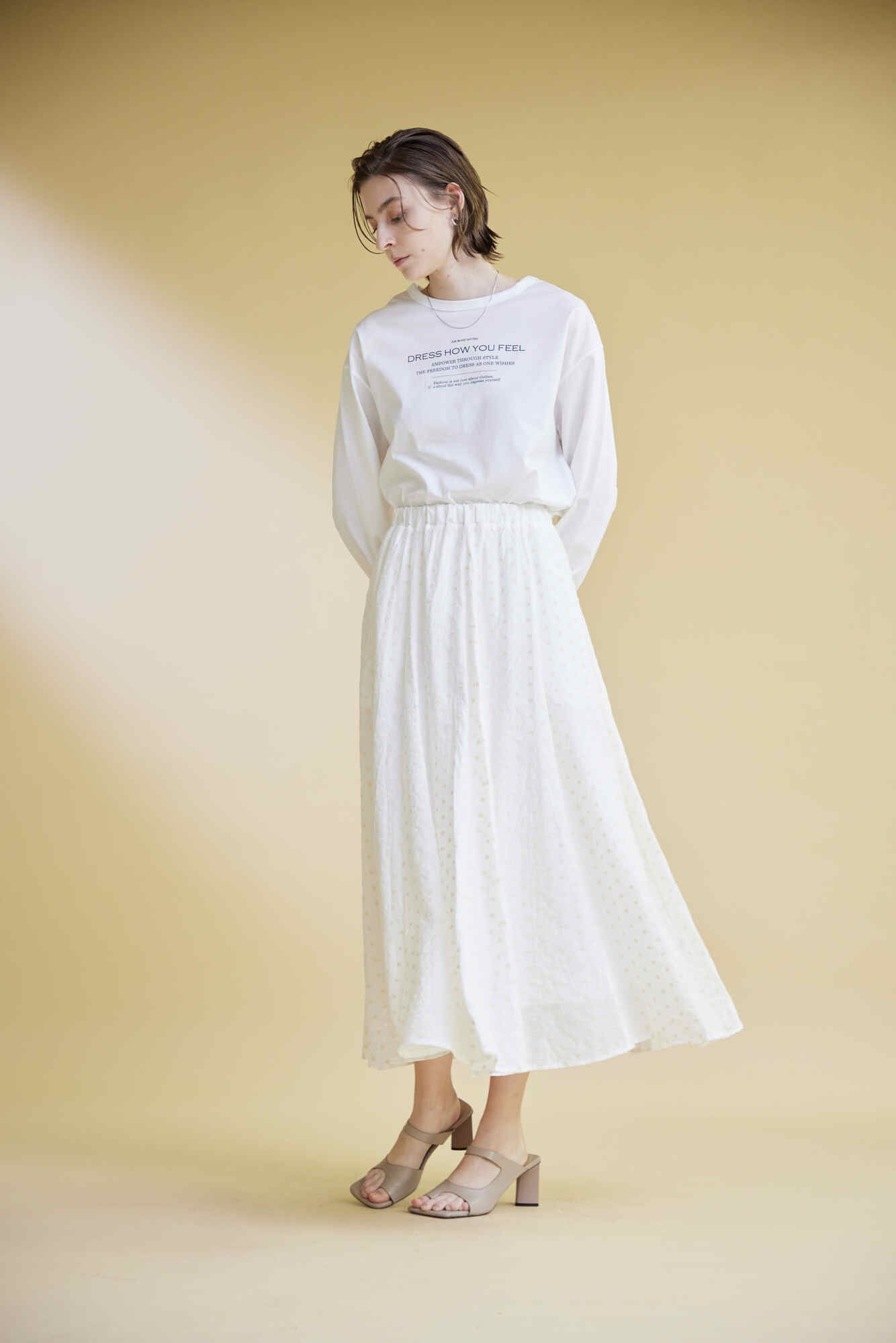 【SUGAR ROSE】ドット風刺繡フレアスカート/246031