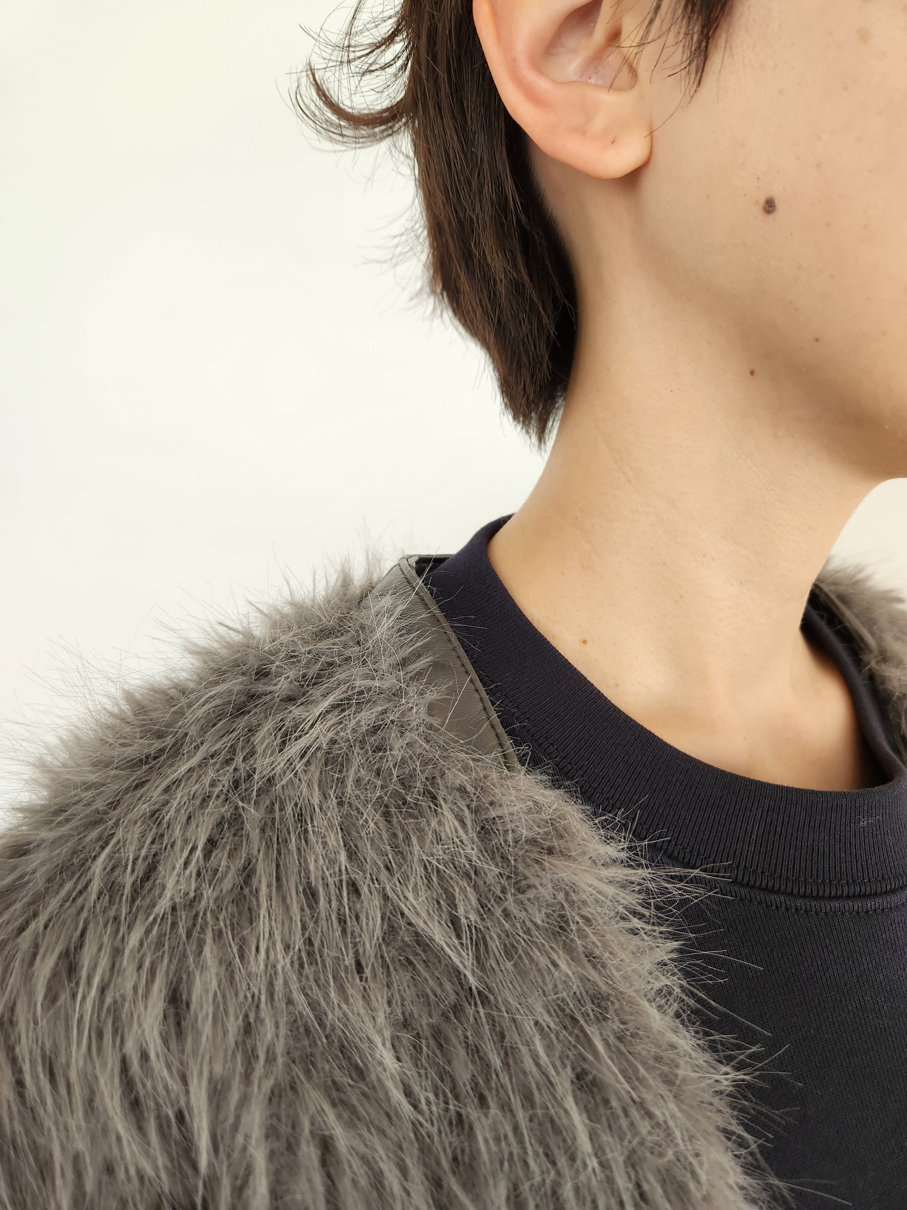 【Ordinary】シャギーカラーレスオーバージャケット/BO25-202J