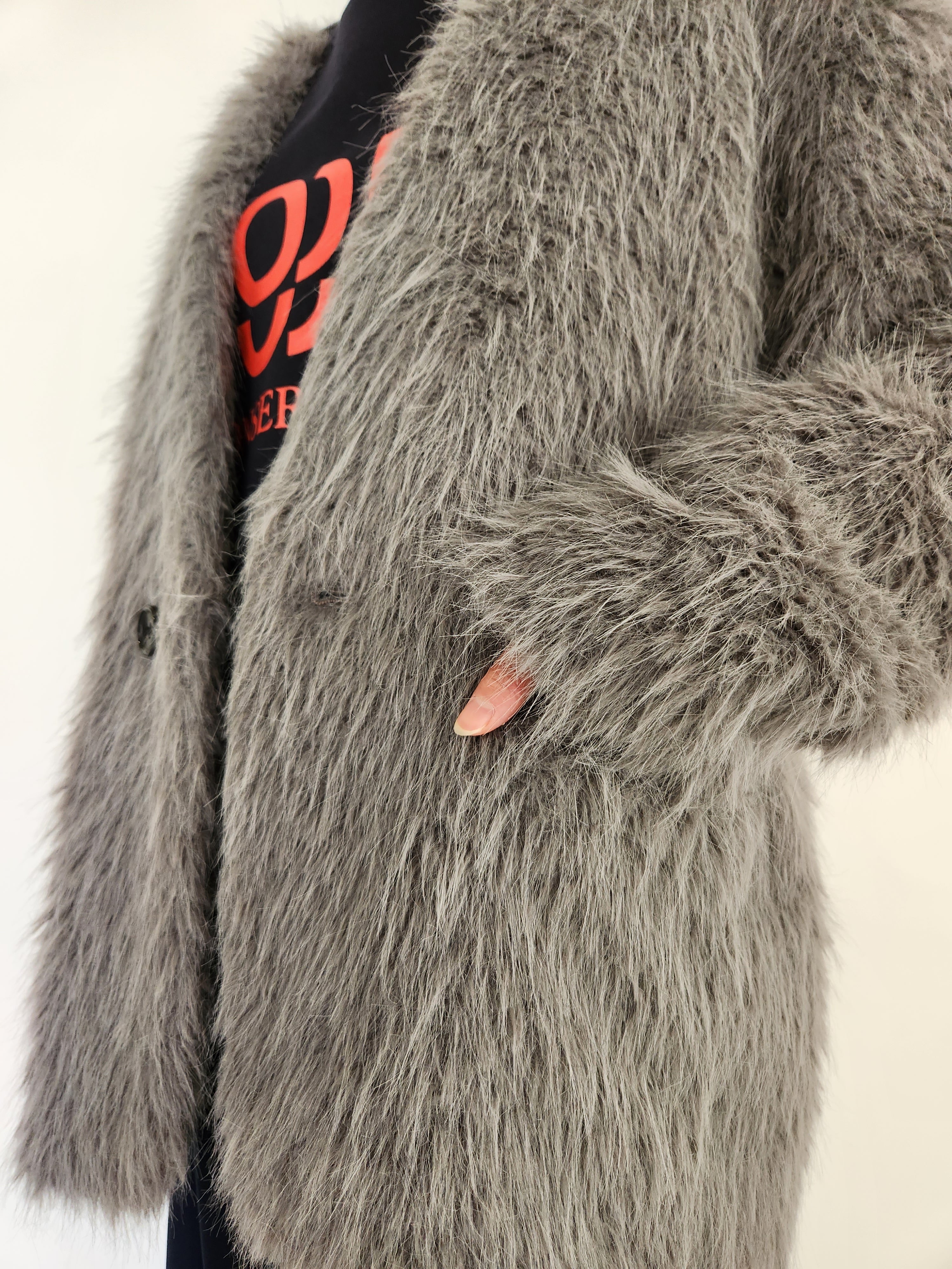 【Ordinary】シャギーカラーレスオーバージャケット/BO25-202J