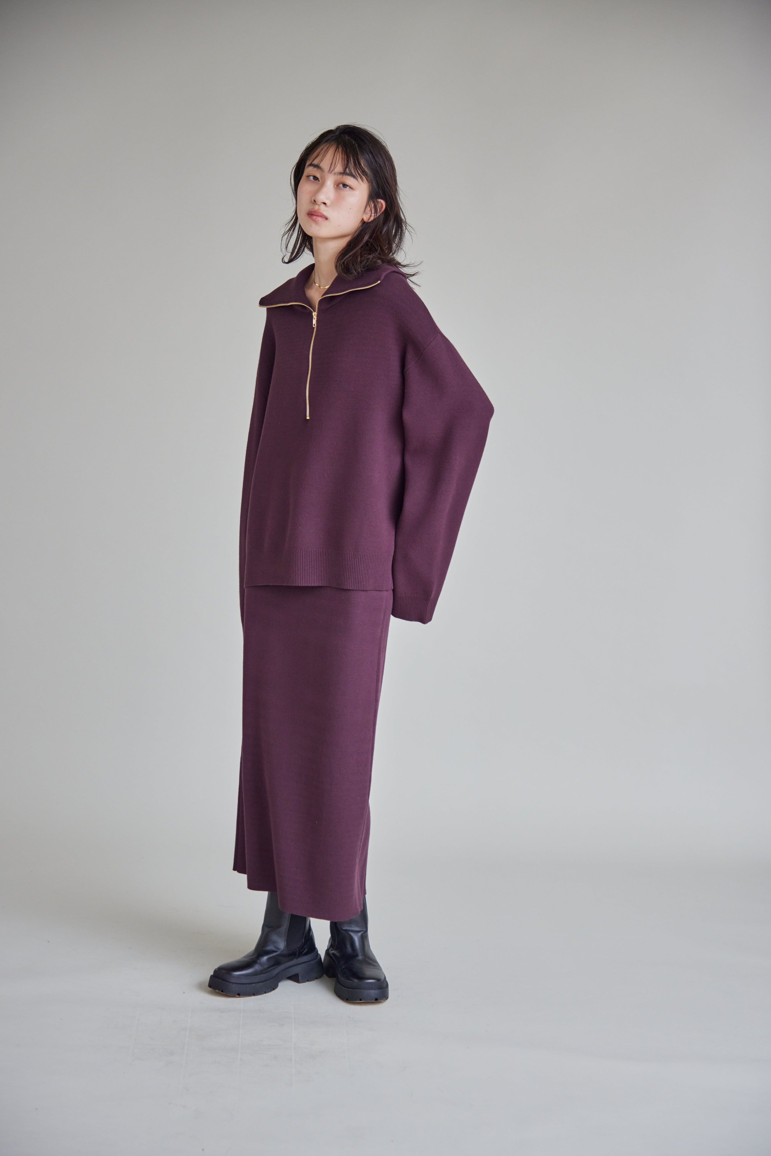 【SUGAR ROSE】Wジャガードハーフジッププルオーバー/256707