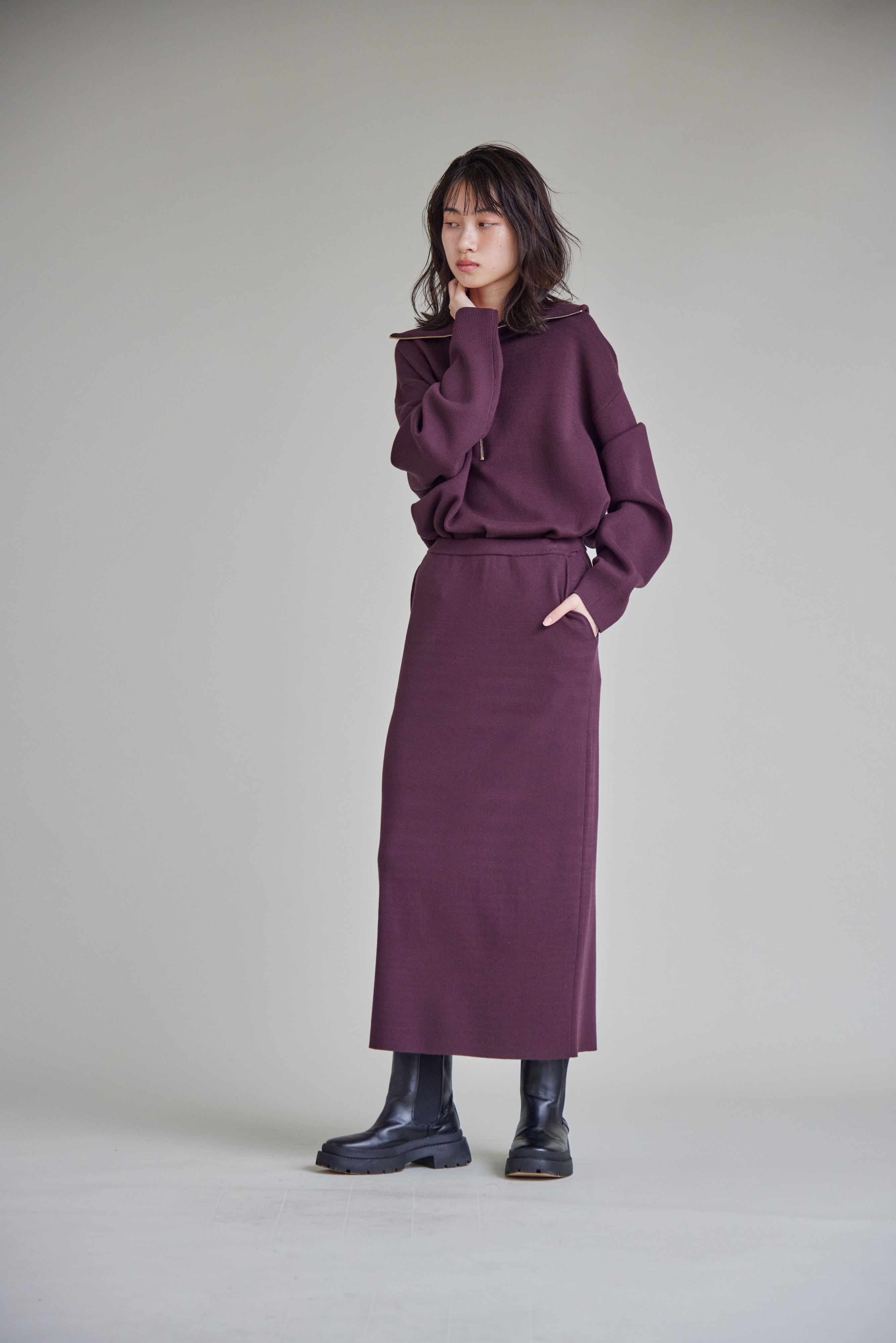 【SUGAR ROSE】Wジャガードハーフジッププルオーバー/256707