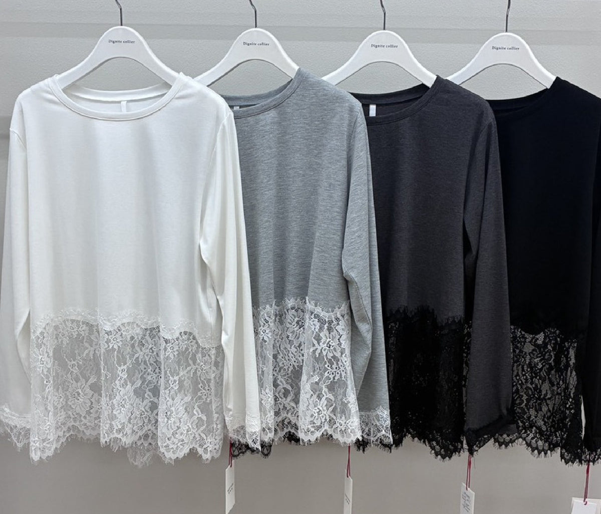 【Dignite Collier】レース付きTシャツ/80269513