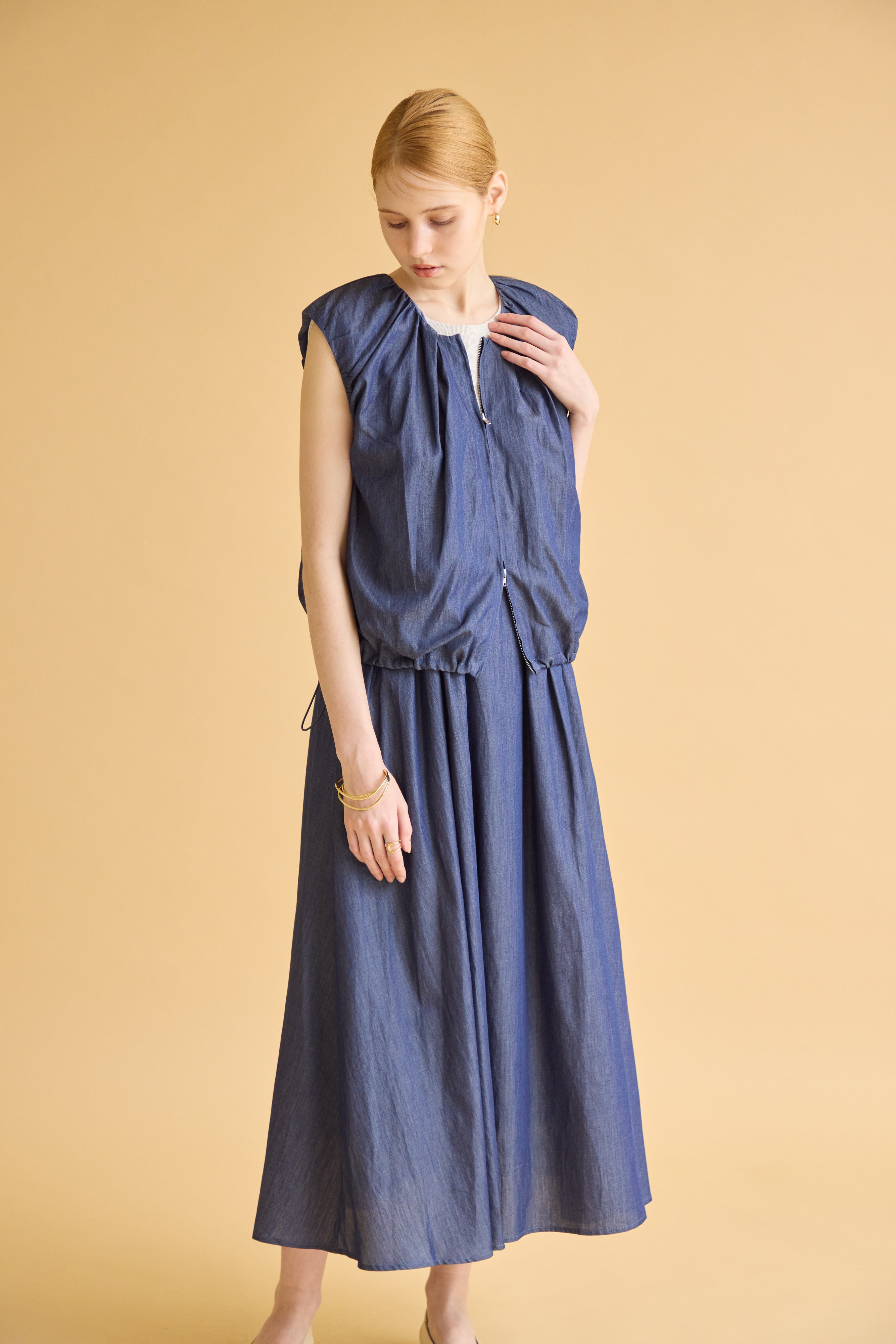 【SUGAR ROSE】ギャザードロストジップベスト/266130