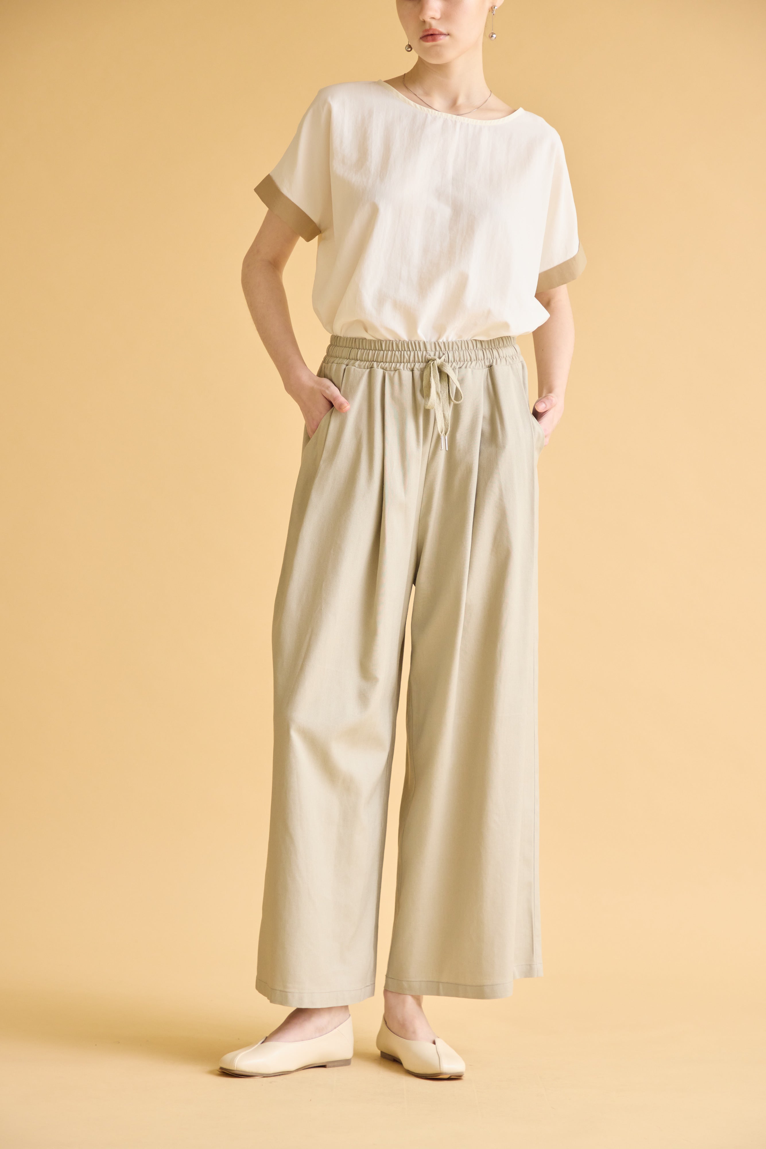 【SUGAR ROSE】ストレッチリネンワイドパンツ/269105